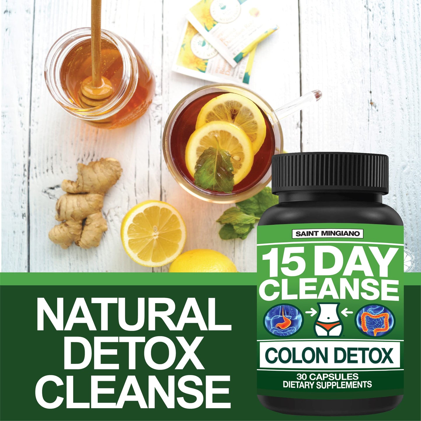 Saint Mingiano 15 Day Cleanse Colon Detox Capsule 30 Count