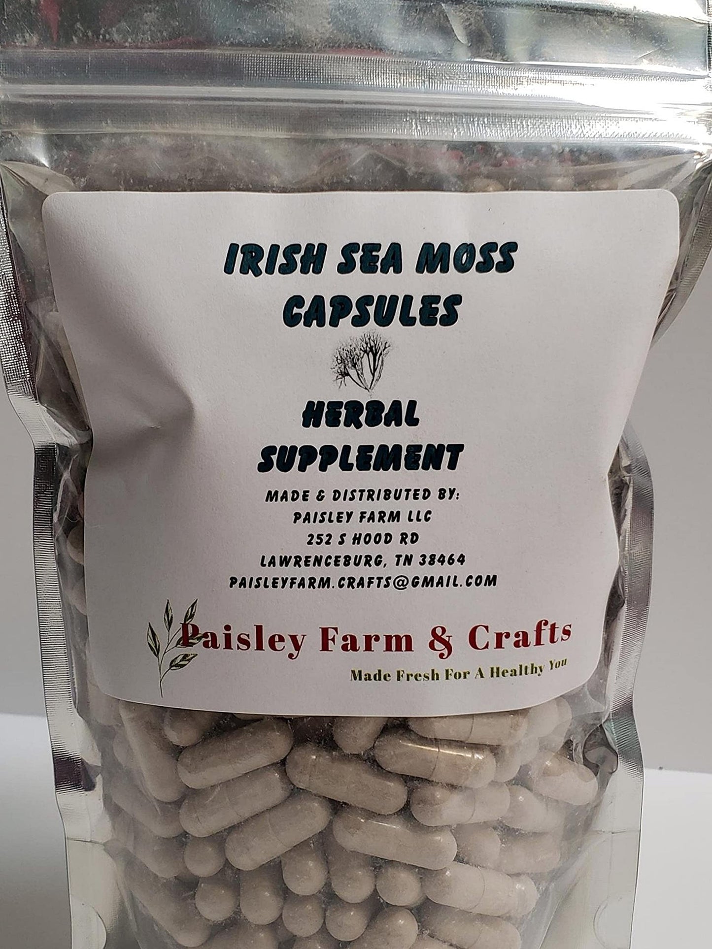 Paisley Farm & Crafts Irish Sea Moss Powder Capsules, 300 Count