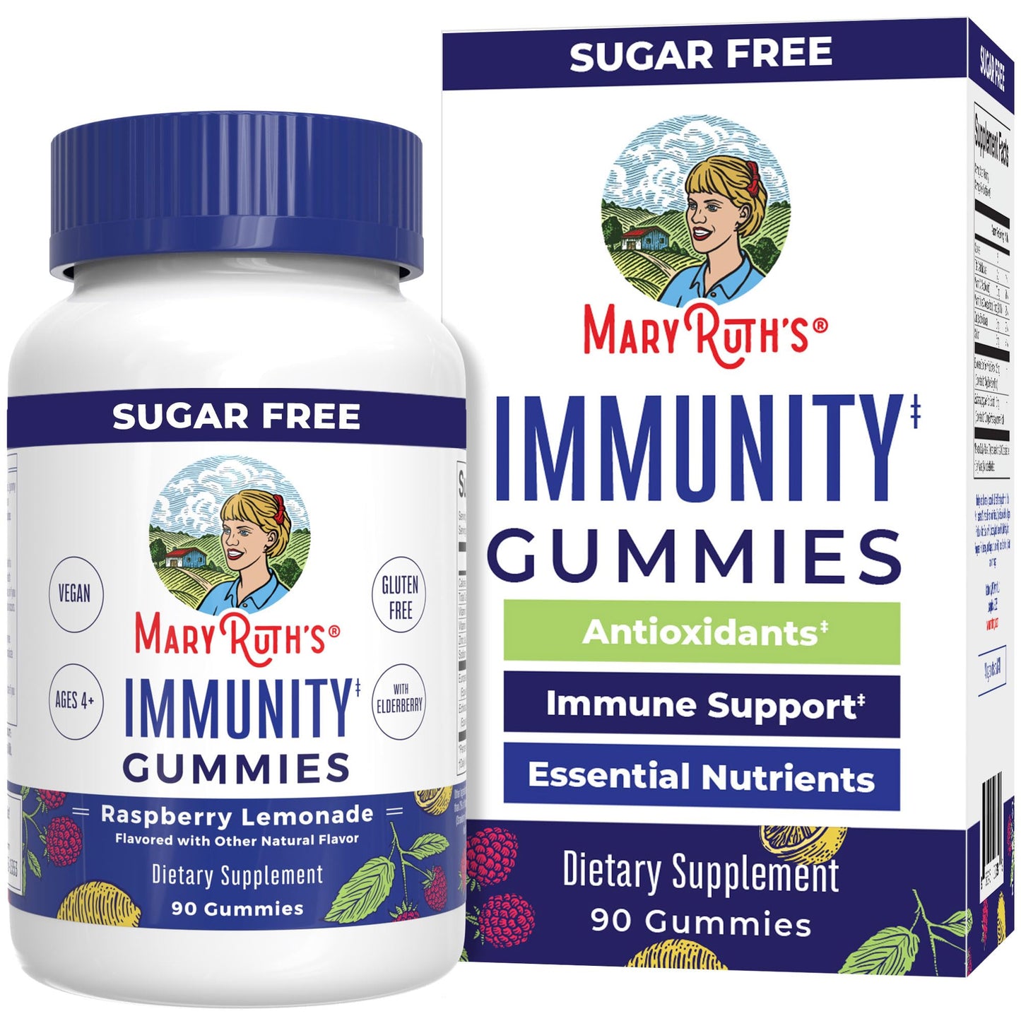 MARYRUTH'S Sugar Free Immunity Gummies 90 Count