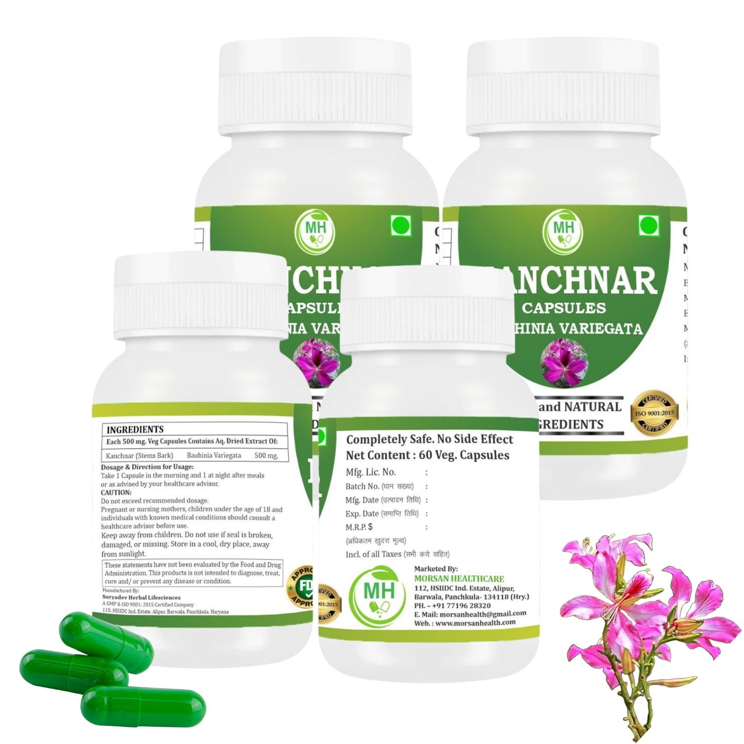 Morsan Healthcare Kanchanar Capsules 500 mg (9:1 Extract) – 240 Veg Capsules