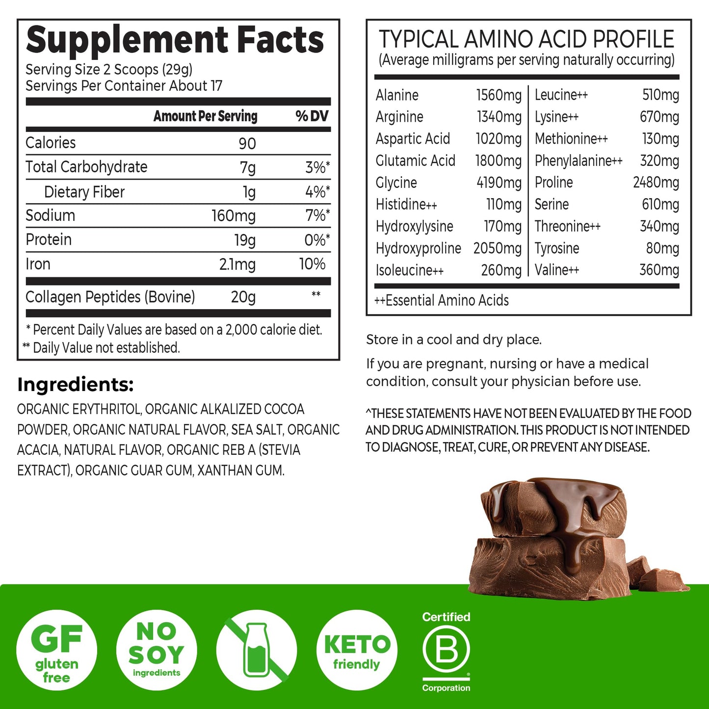 Orgain Hydrolyzed Collagen Peptides Powder, Chocolate, 16 Servings