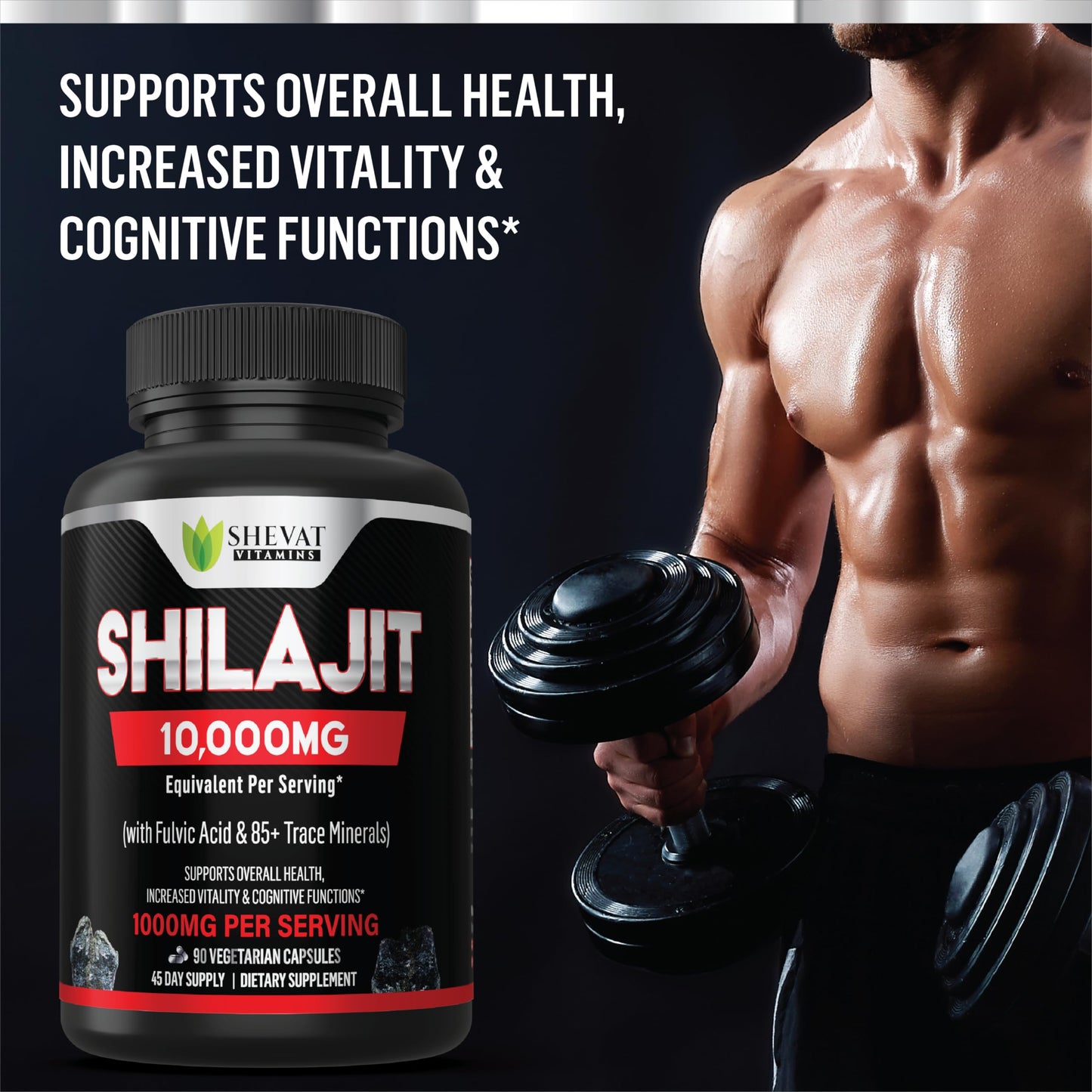 SHEVAT VITAMINS Shilajit Capsules 90-count