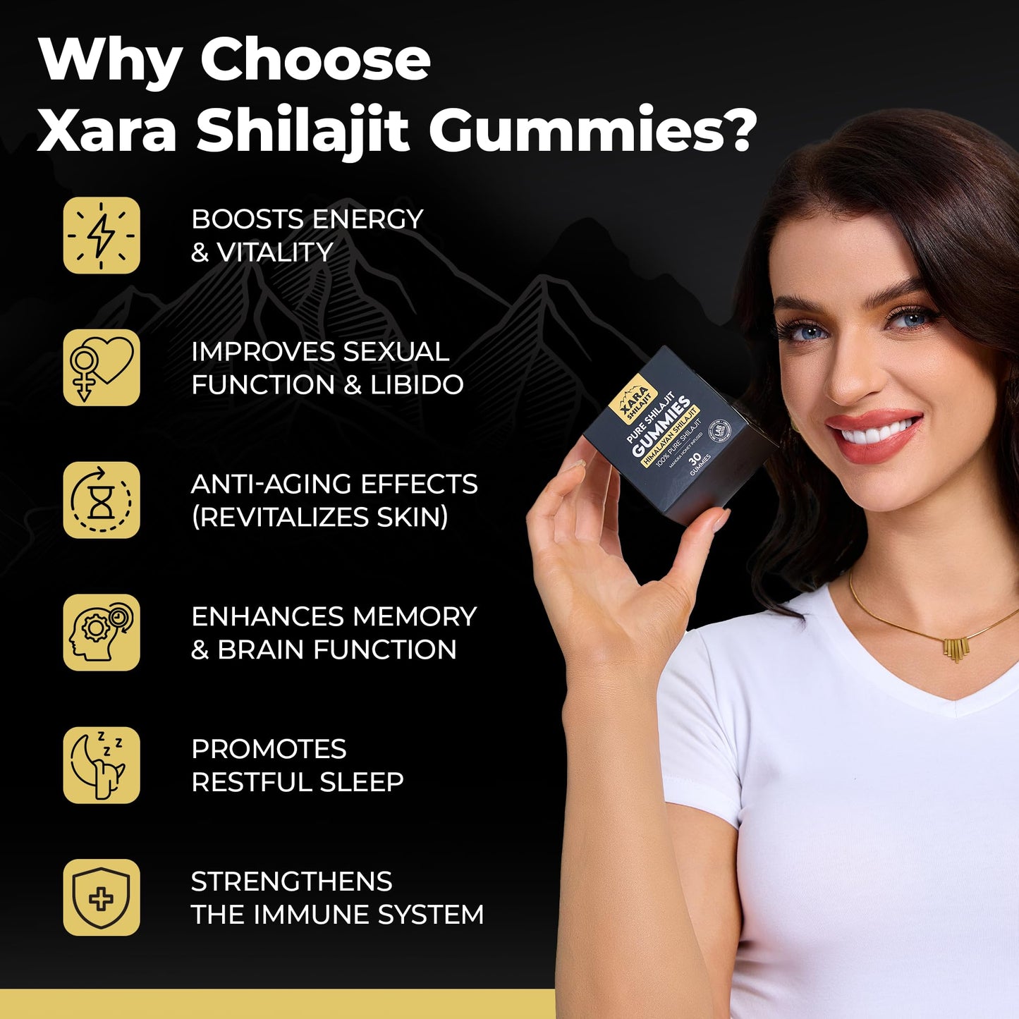Xara Shilajit Pure Himalayan Shilajit Gummies, 30 Gummies