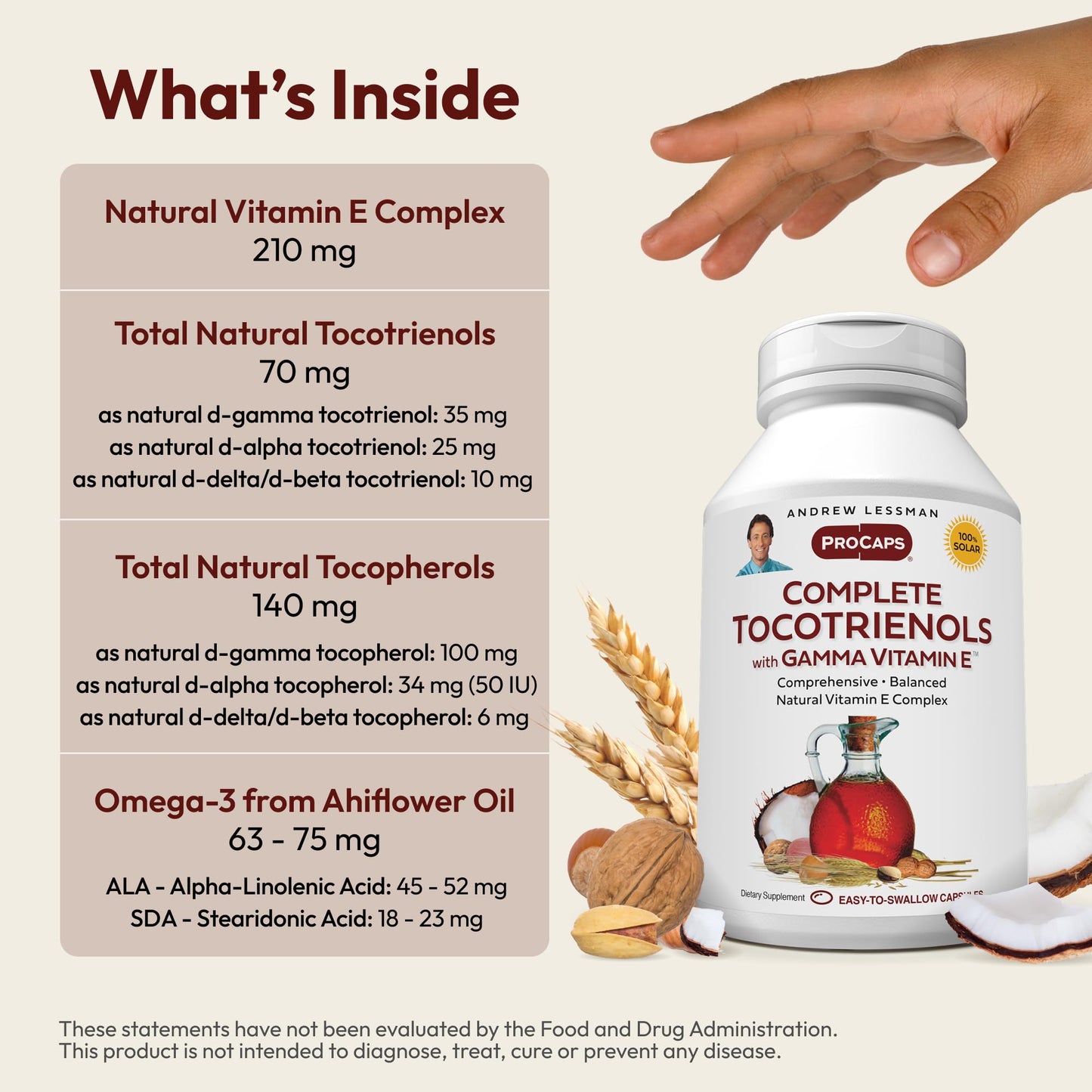 Andrew Lessman Complete Tocotrienols with Gamma Vitamin E 120 Capsules