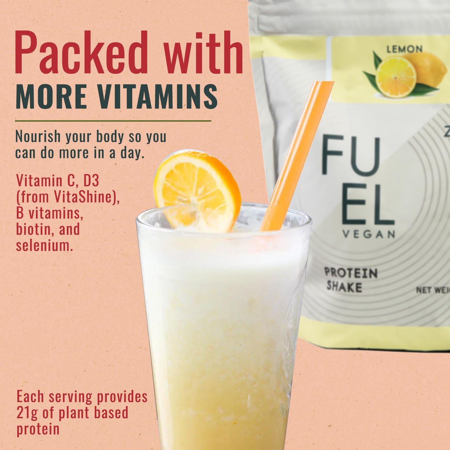 zenbodi Fuel Vegan Pea Protein Powder Lemon, 32 Servings, 2 lb