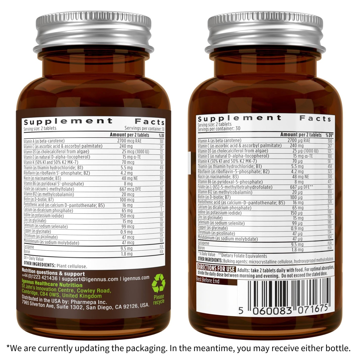 Igennus Healthcare Nutrition Neurobalance + Multivitamin & Minerals for Men Vegan Bundle, High Absorption Zinc, Magnesium & B6 Supplement + Sustained Release Multivitamin Tablet, 2 Tablets