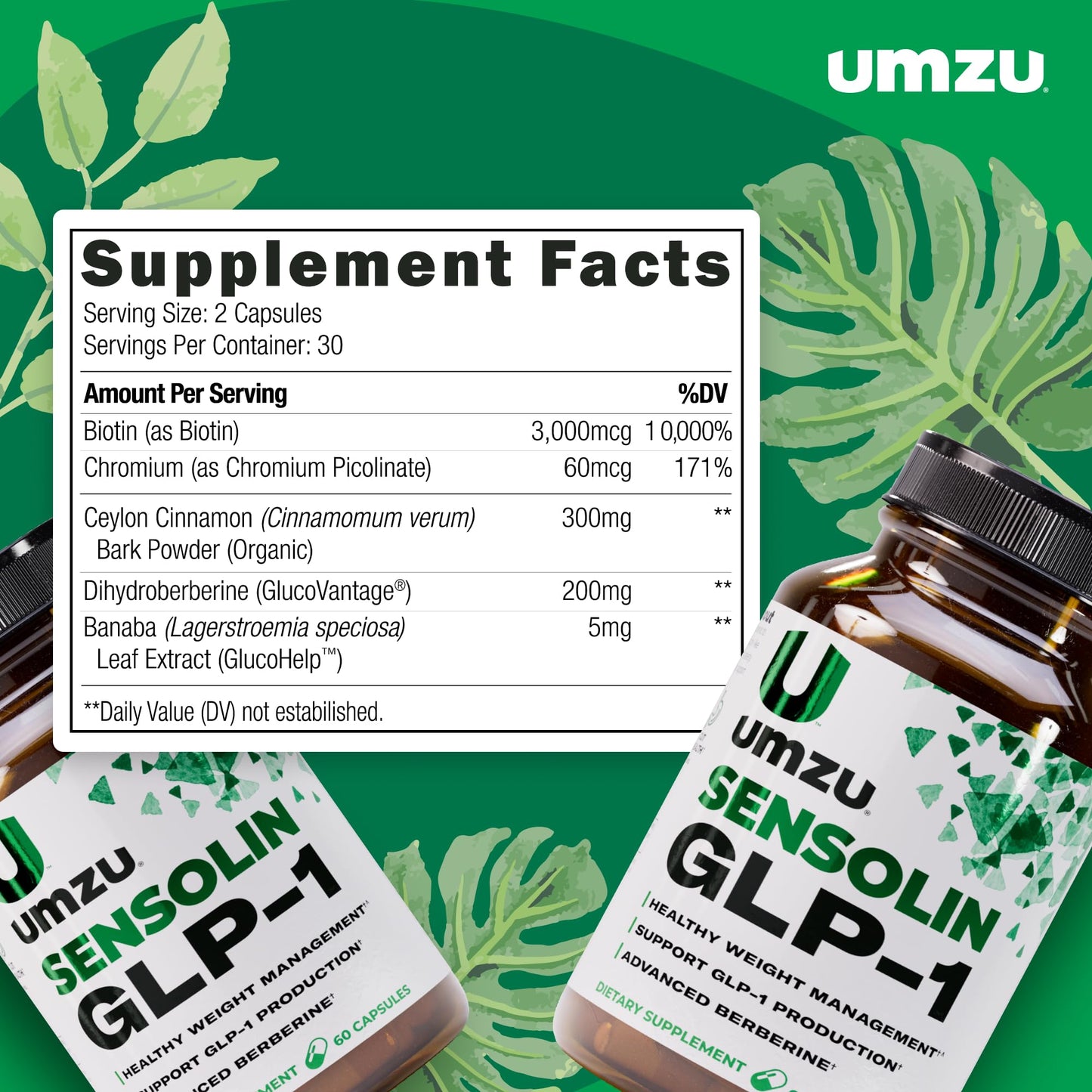 UMZU Sensolin GLP-1 Support Capsule, 60 Count