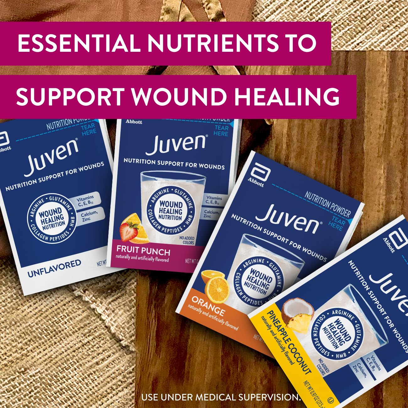 Juven Nutrition Support for Wound Healing Powder, 48 Count