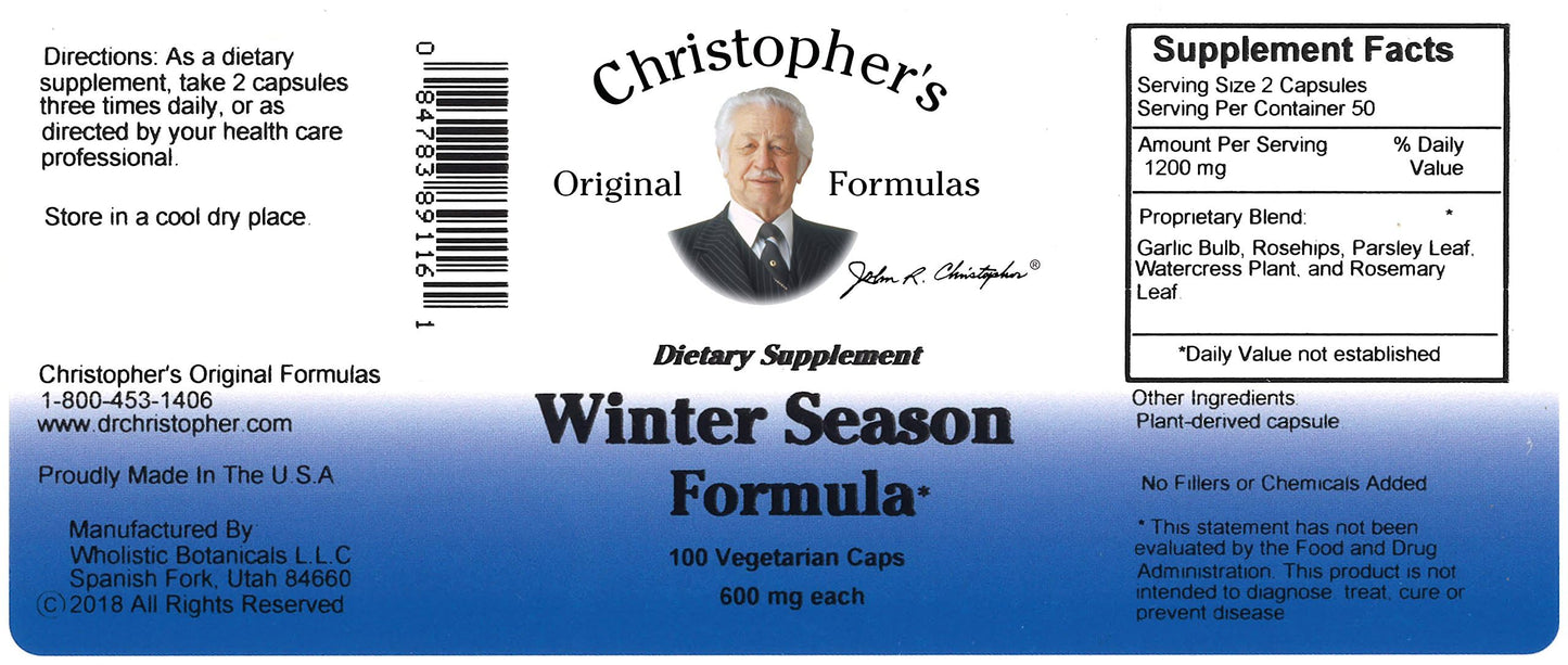 Christopher's Original Formulas Winter Season Formula Capsule, 100 Capsules