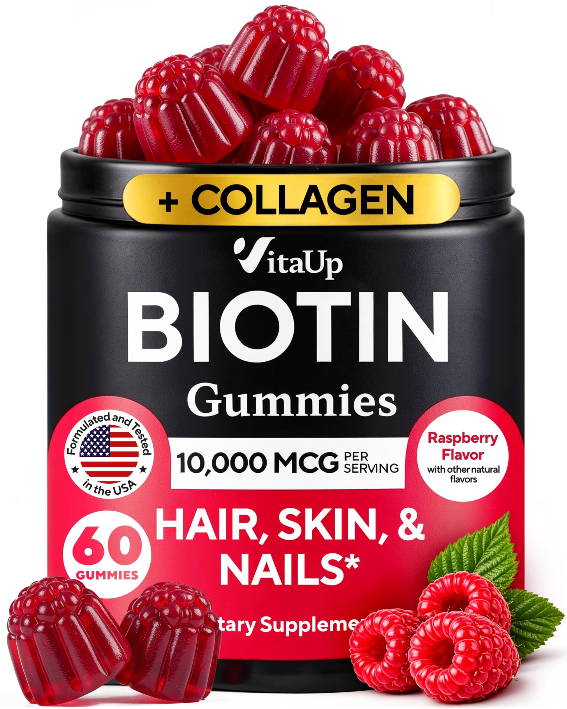 VitaUp Biotin Gummies 10000mcg - 60 Count