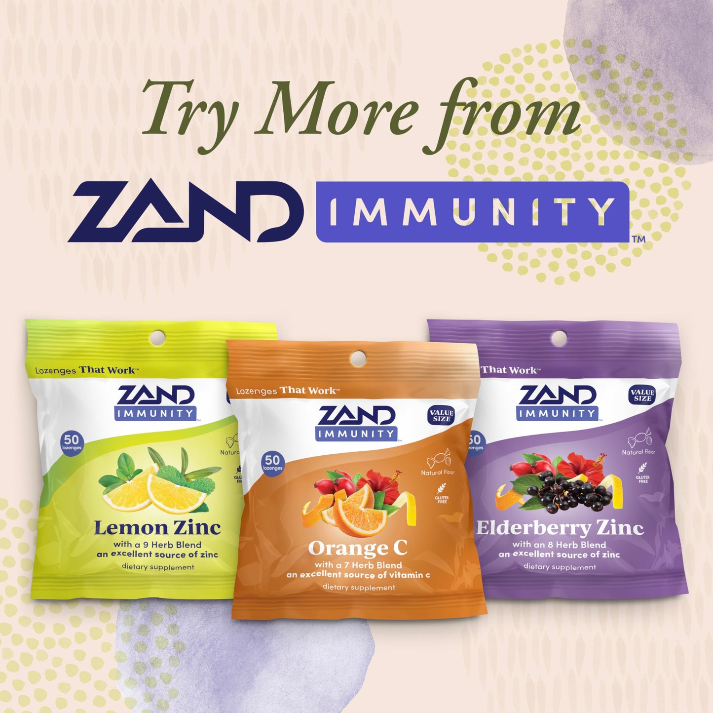 ZAND Immunity Orange C Vitamin C Throat Lozenges 2 Pack, 50 Count