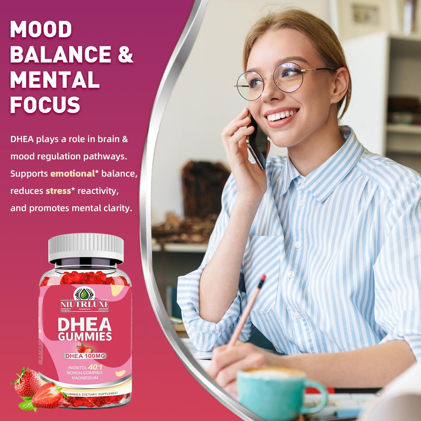 NIUTRLUXE DHEA Gummies 100mg, 60 Count