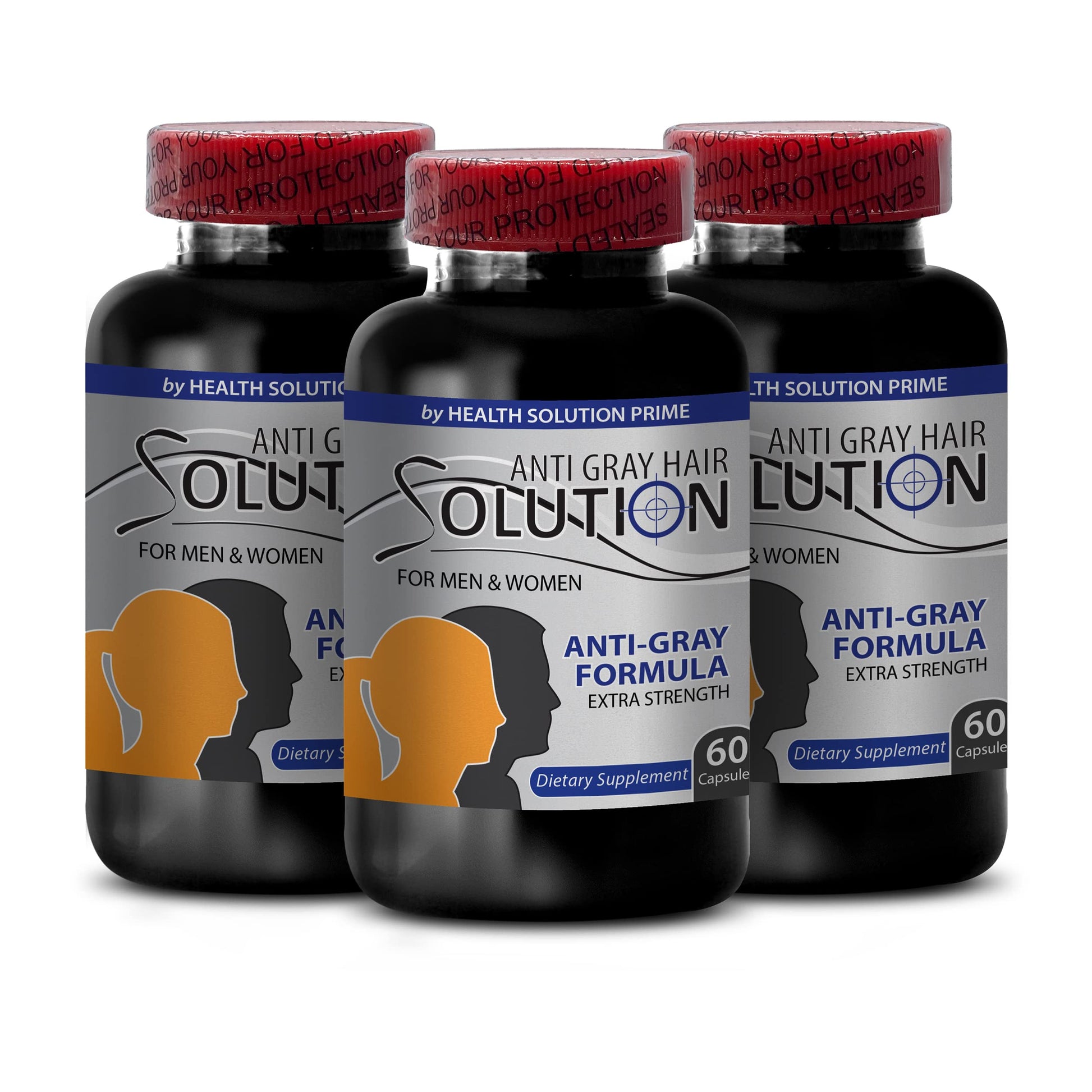 Health Solution Prime Biotin Hair Vitamin Supplement Capsules with Saw Palmetto, L-Tyrosine, Nettle Root, Folate, Vitamin B6 — 180 Capsules