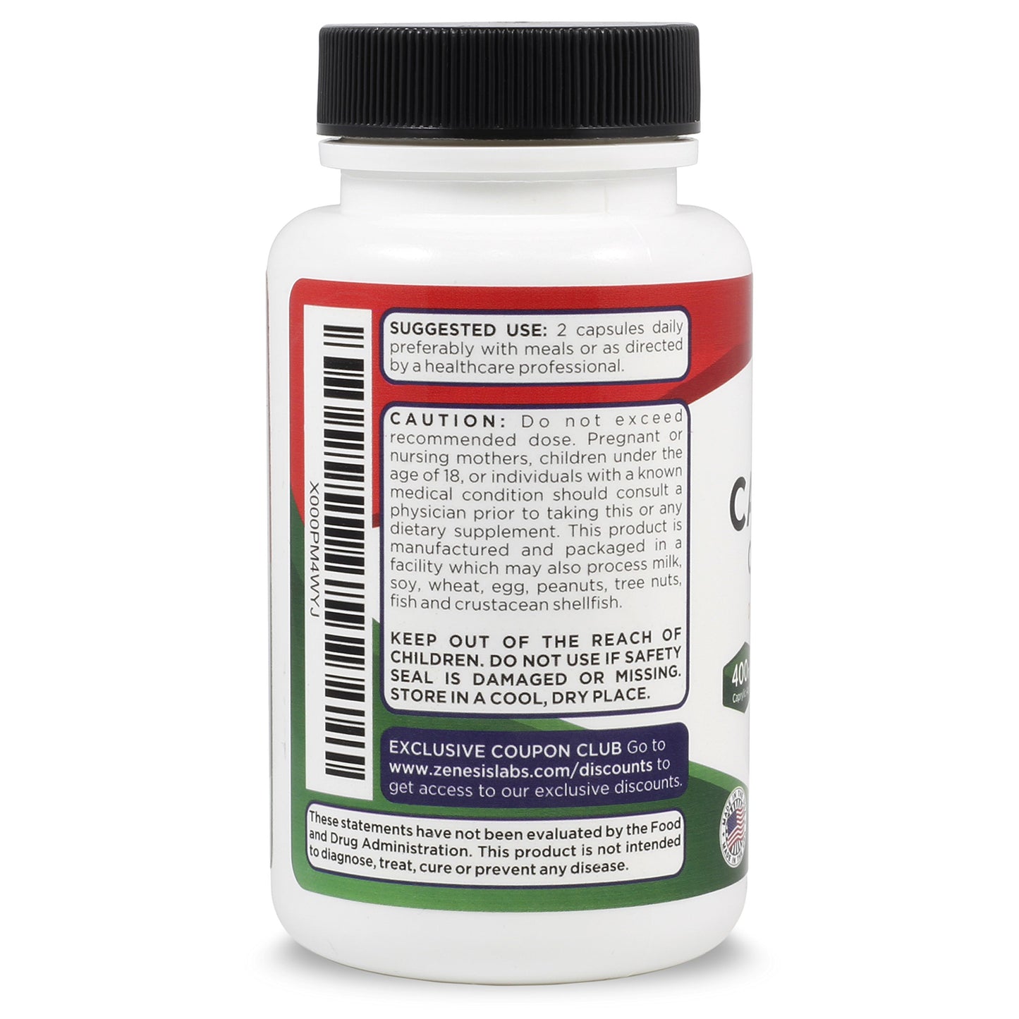 Zenesis Labs Candida Complex Cleanse Detox Caprylic Acid Supplement with Oregano Extract, Probiotics, Enzymes, 60 Capsules