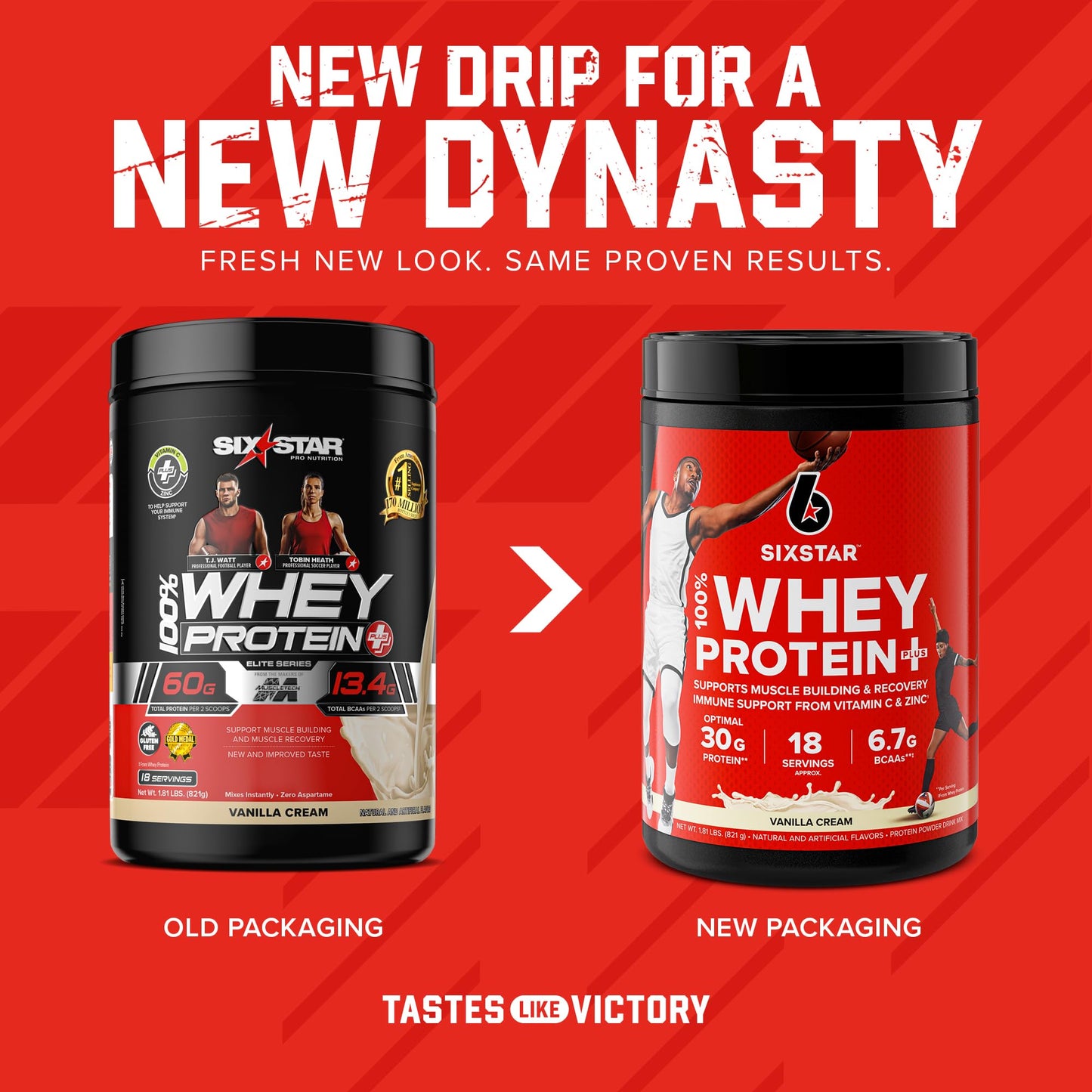 Six Star Creatine Powder and Whey Protein Plus Bundle, 30 Servings
