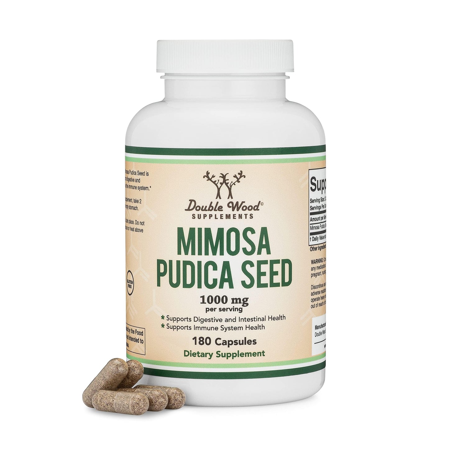 Double Wood Supplements Mimosa Pudica Seed Capsules 180 Capsules