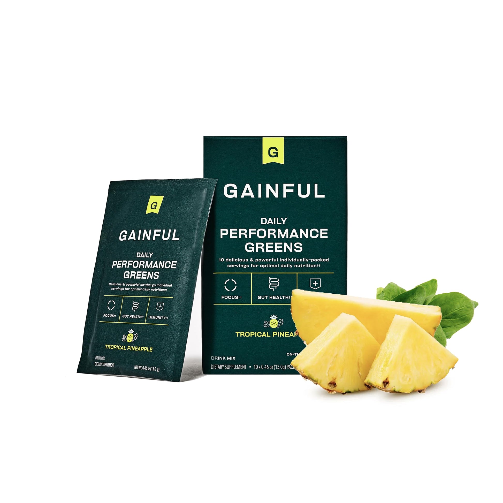 Gainful Daily Performance Greens Powder Tropical Pineapple 12.8
