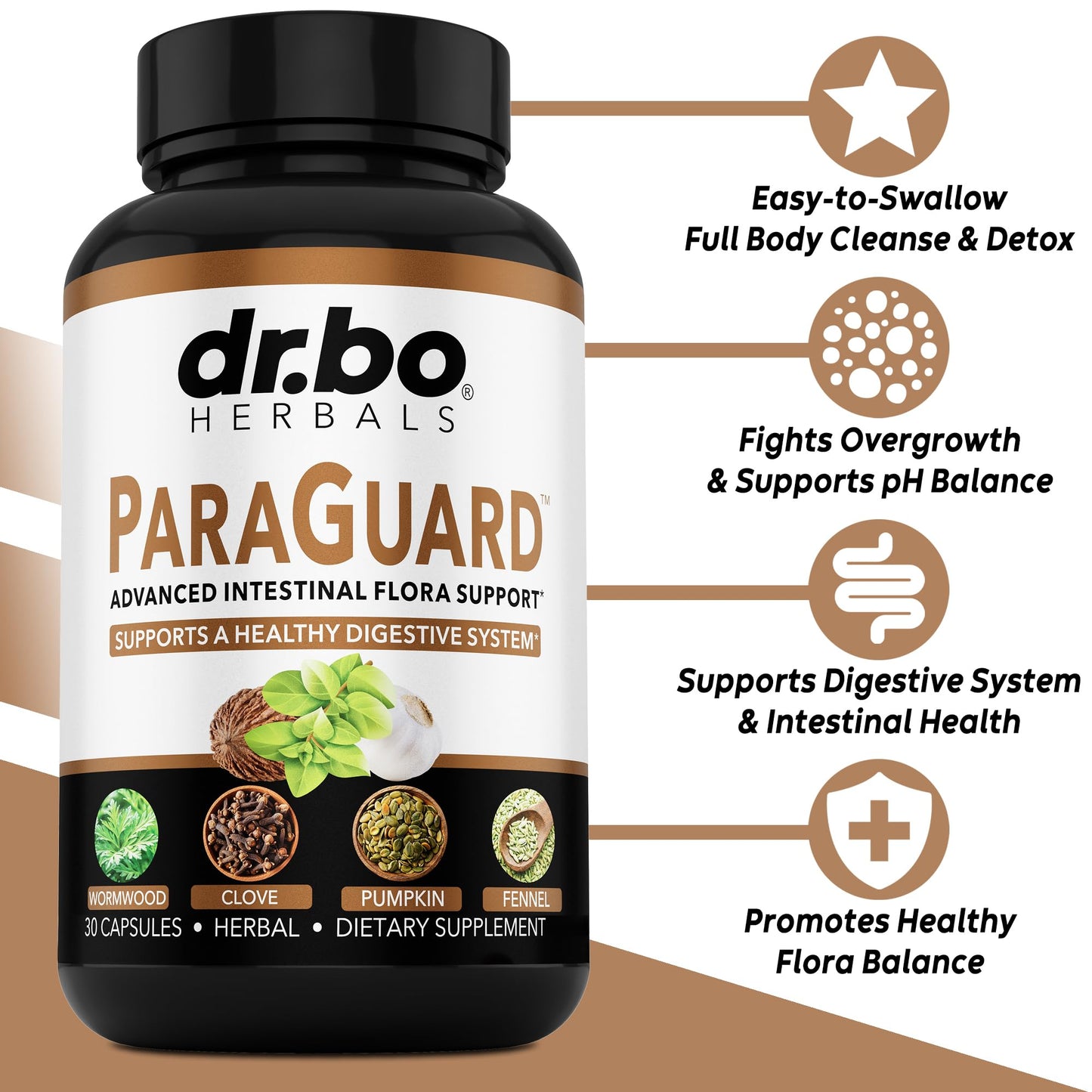 DR. BO ParaGuard Cleanse Detox Pills Capsules 30 Count