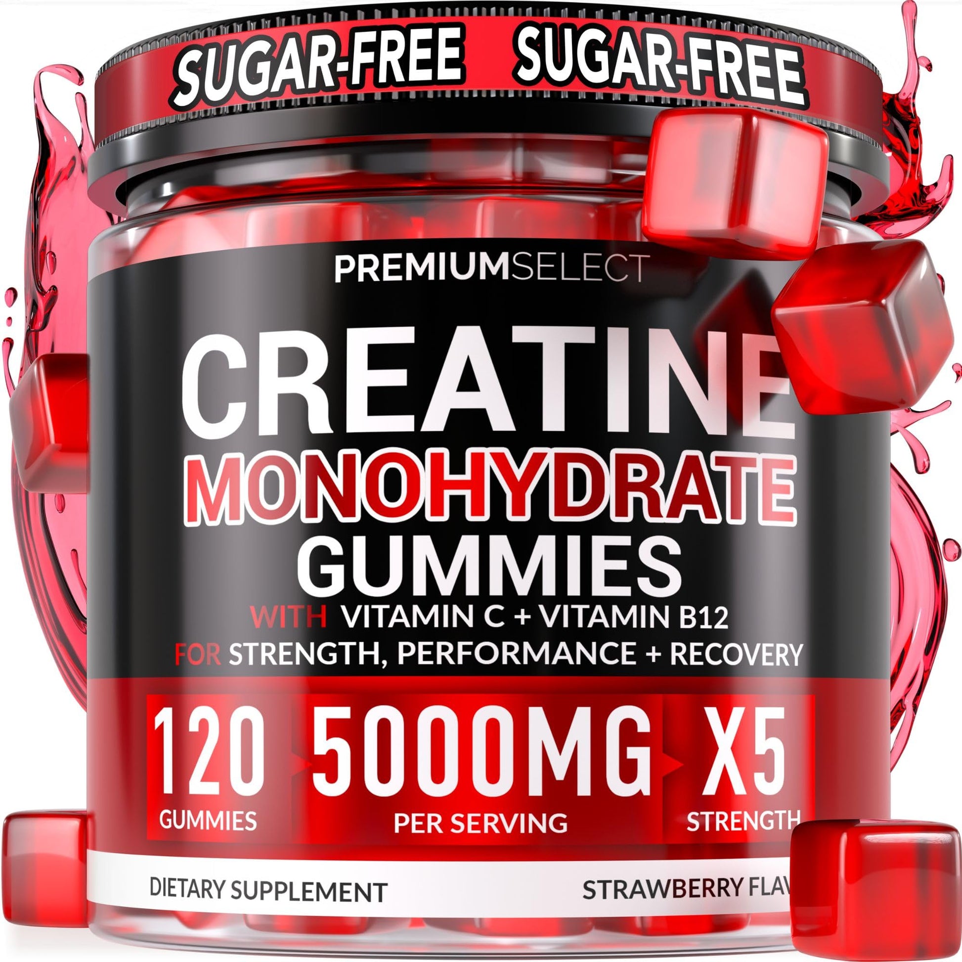 Premium Select Nutrition Creatine Monohydrate Gummies 120 Count