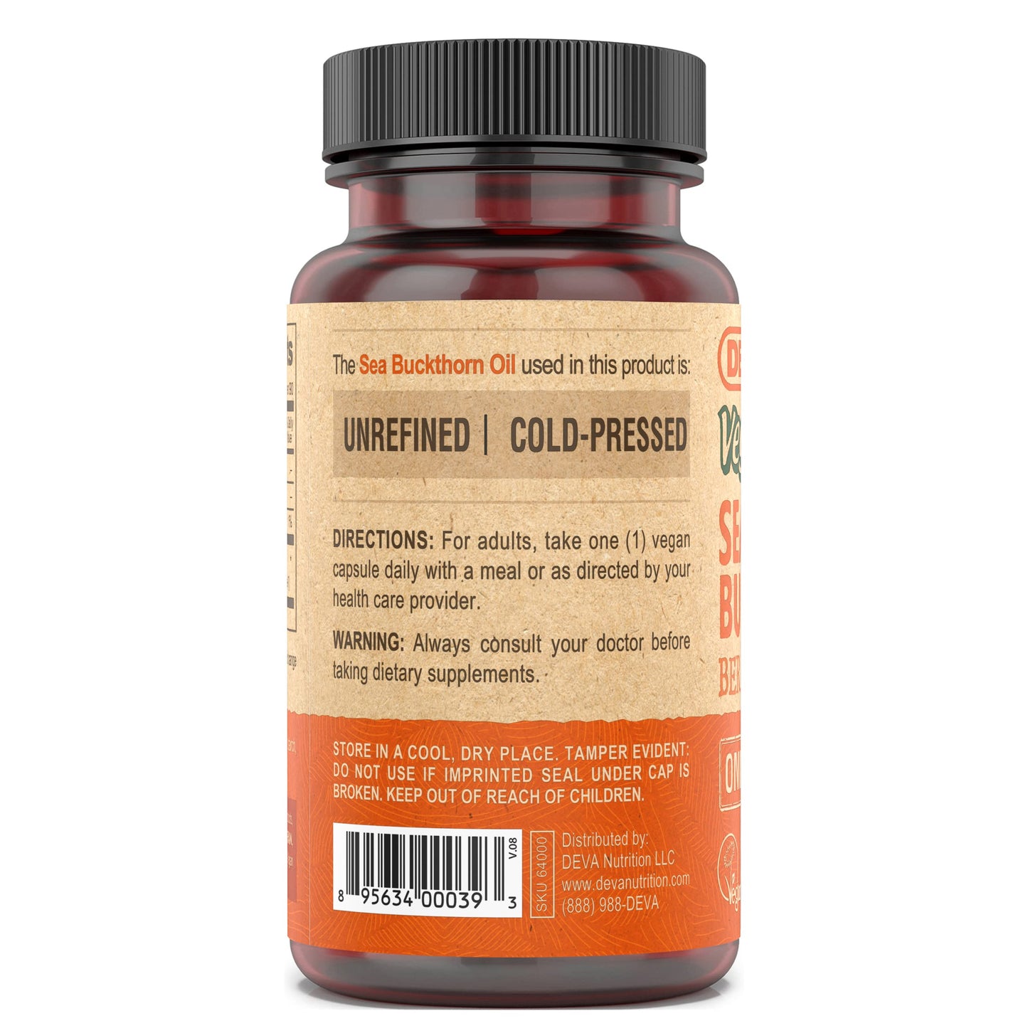 DEVA Vegan Sea Buckthorn Berry Oil 500mg Capsule, 90 Count
