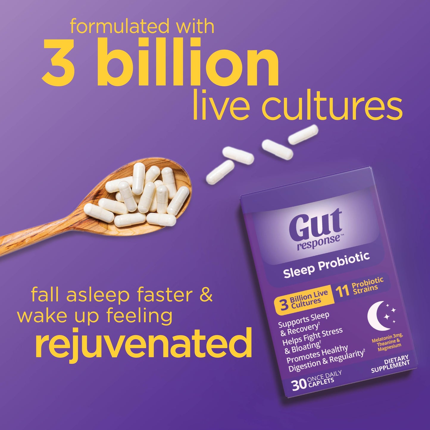 Gut Response Sleep Probiotic for Men & Women Caplets, 30 Count