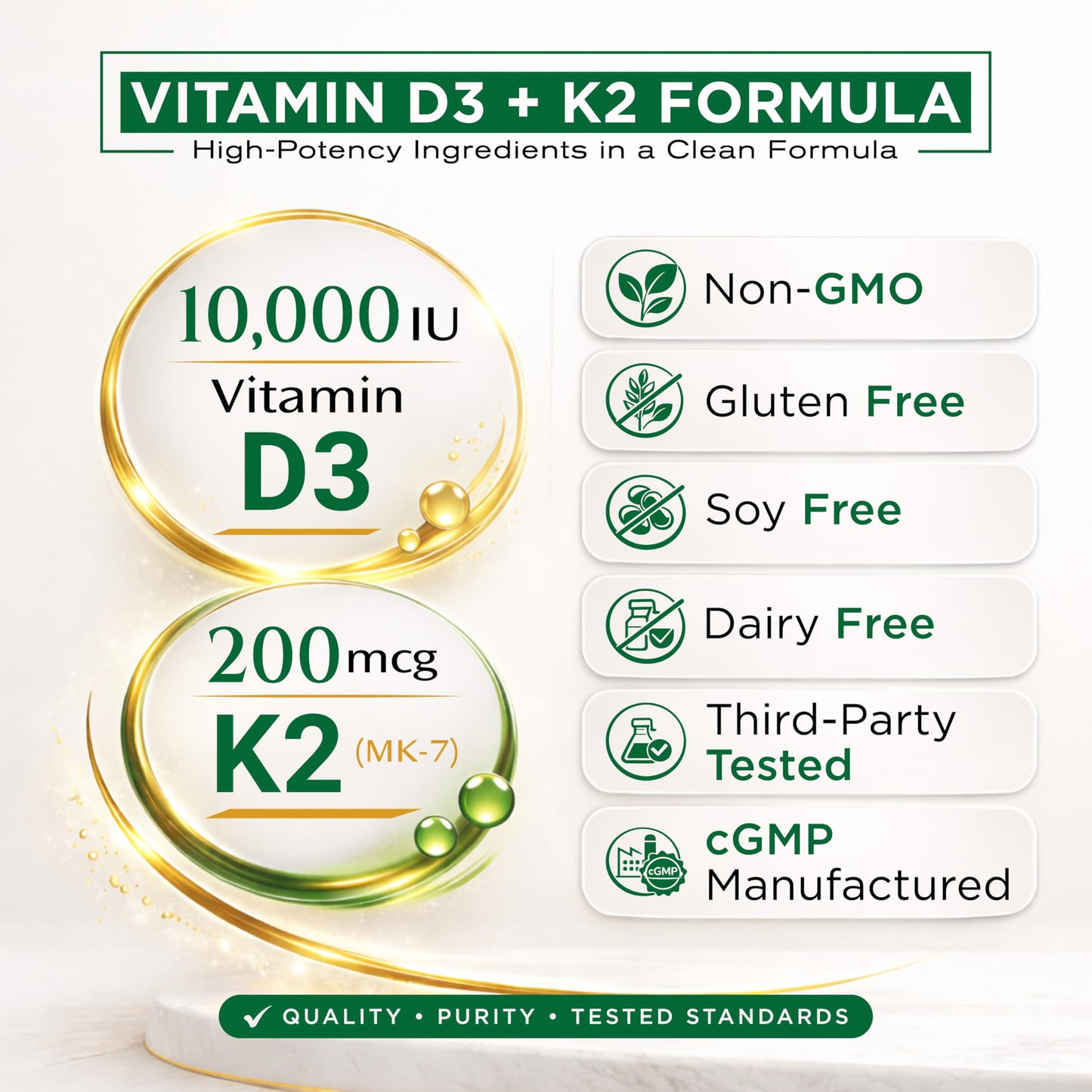 NutraVora Vitamin D3 K2 Supplement Softgels 300