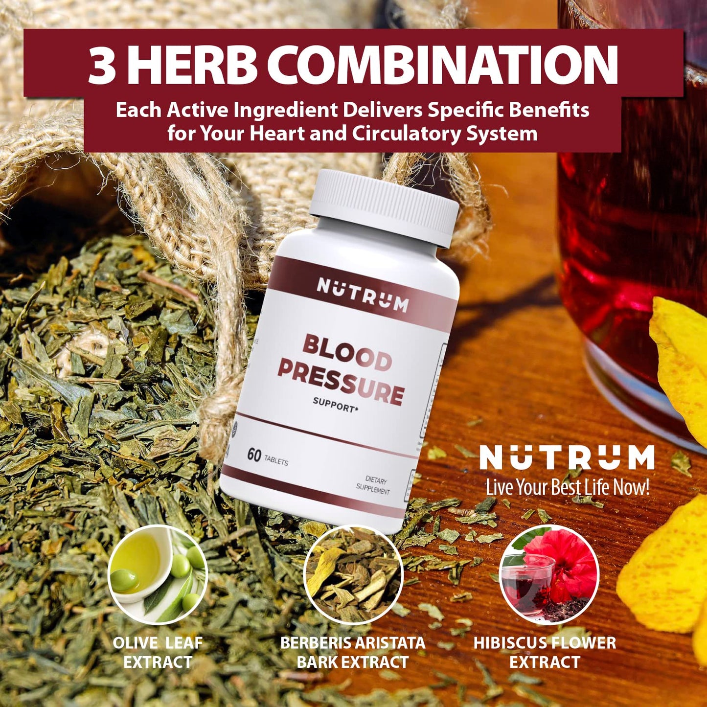 Nutrum Blood Pressure Support Premium Heart & Circulation Formula Capsule, 60 Count