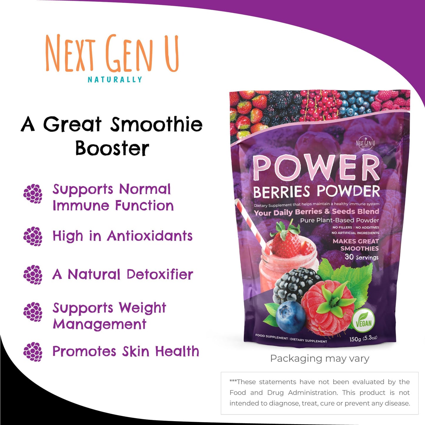 NGU Next Gen U Super Berry Powder 5.3 oz