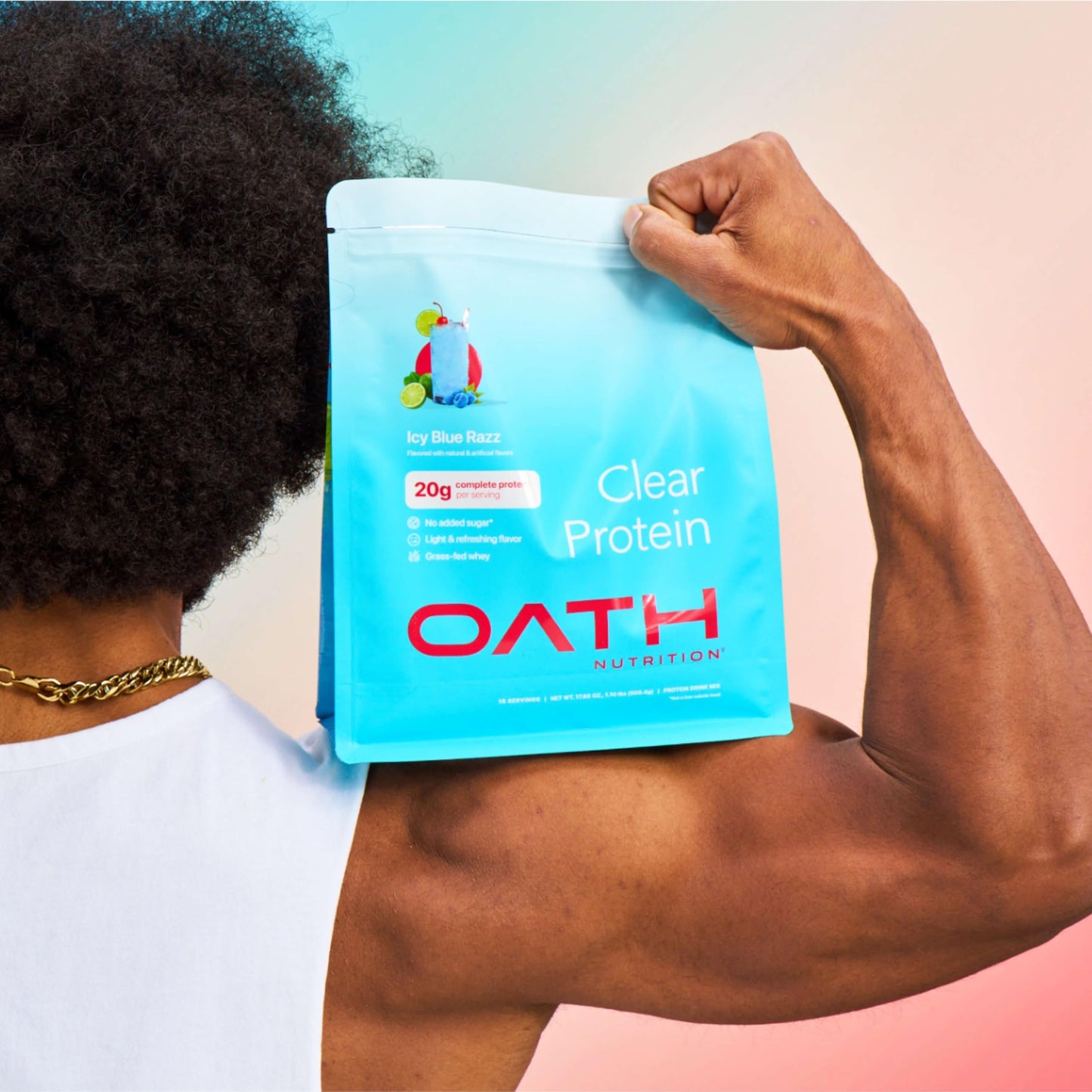 OATH NUTRITION Clear Whey Isolate Protein Powder, ICY Blue Razz, 17.8 oz