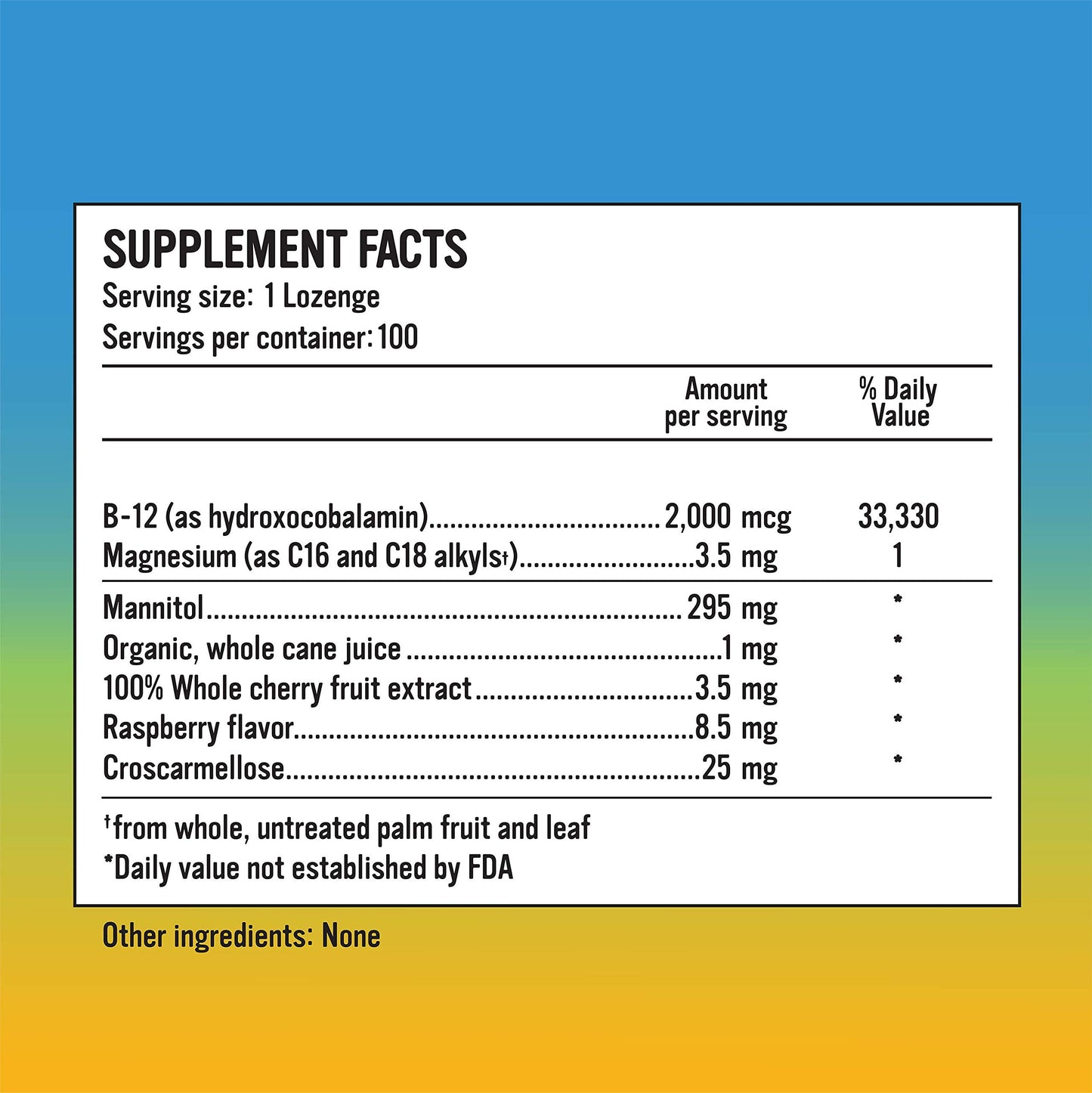 Alkaline for Life Rise Well Vitamin B12 Lozenge 2000 mcg, 100 Count