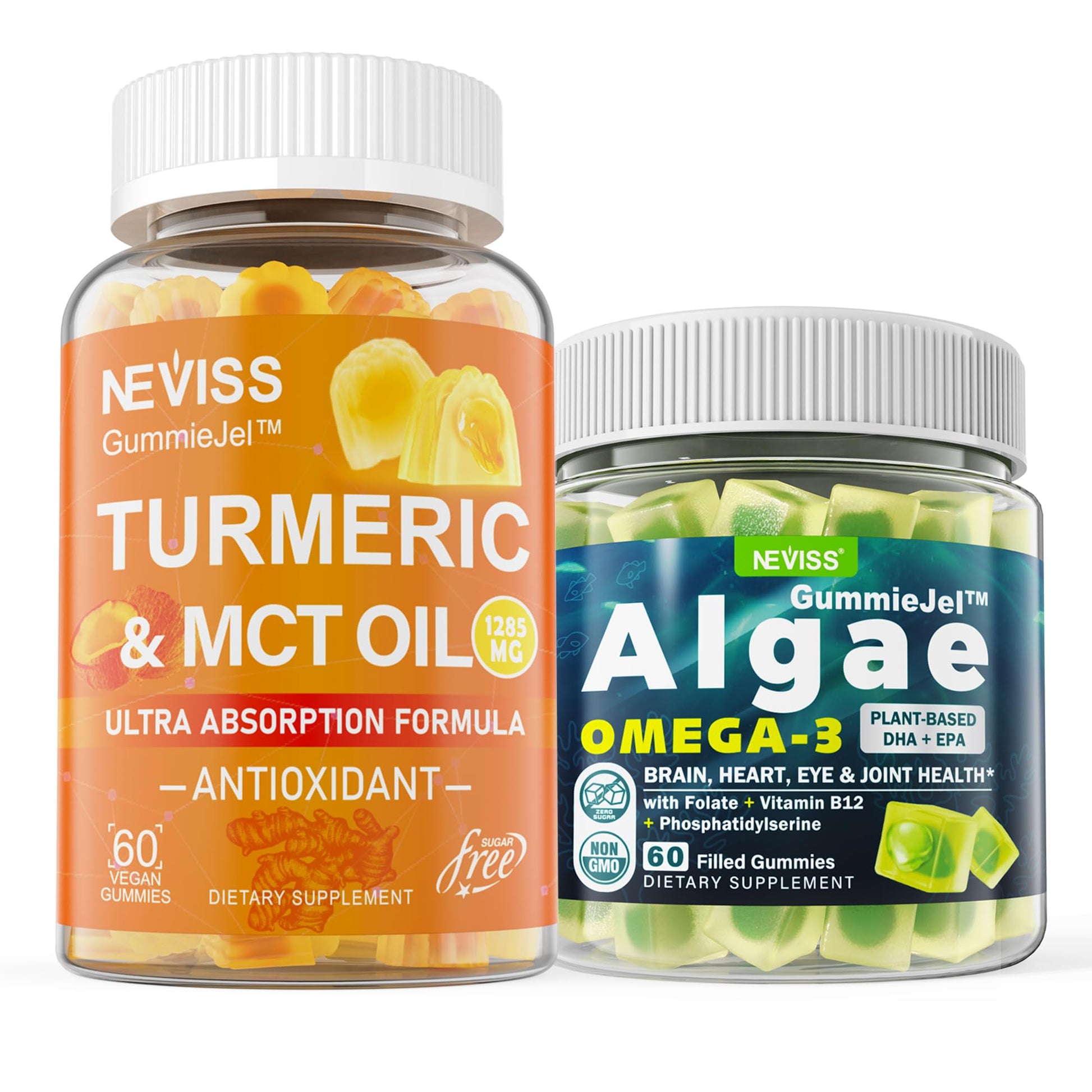 NEVISS Turmeric Curcumin 1000mg Gummies, 120 Count