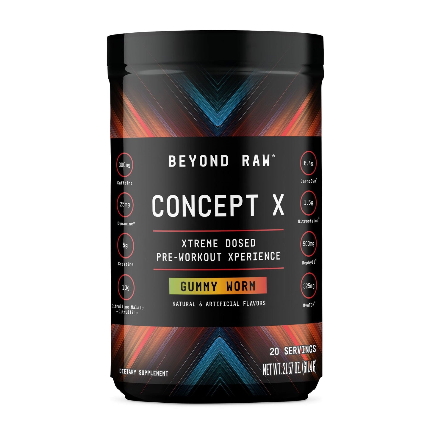 BEYOND RAW Concept X Clinically Dosed Pre-Workout Powder, 20 Servings