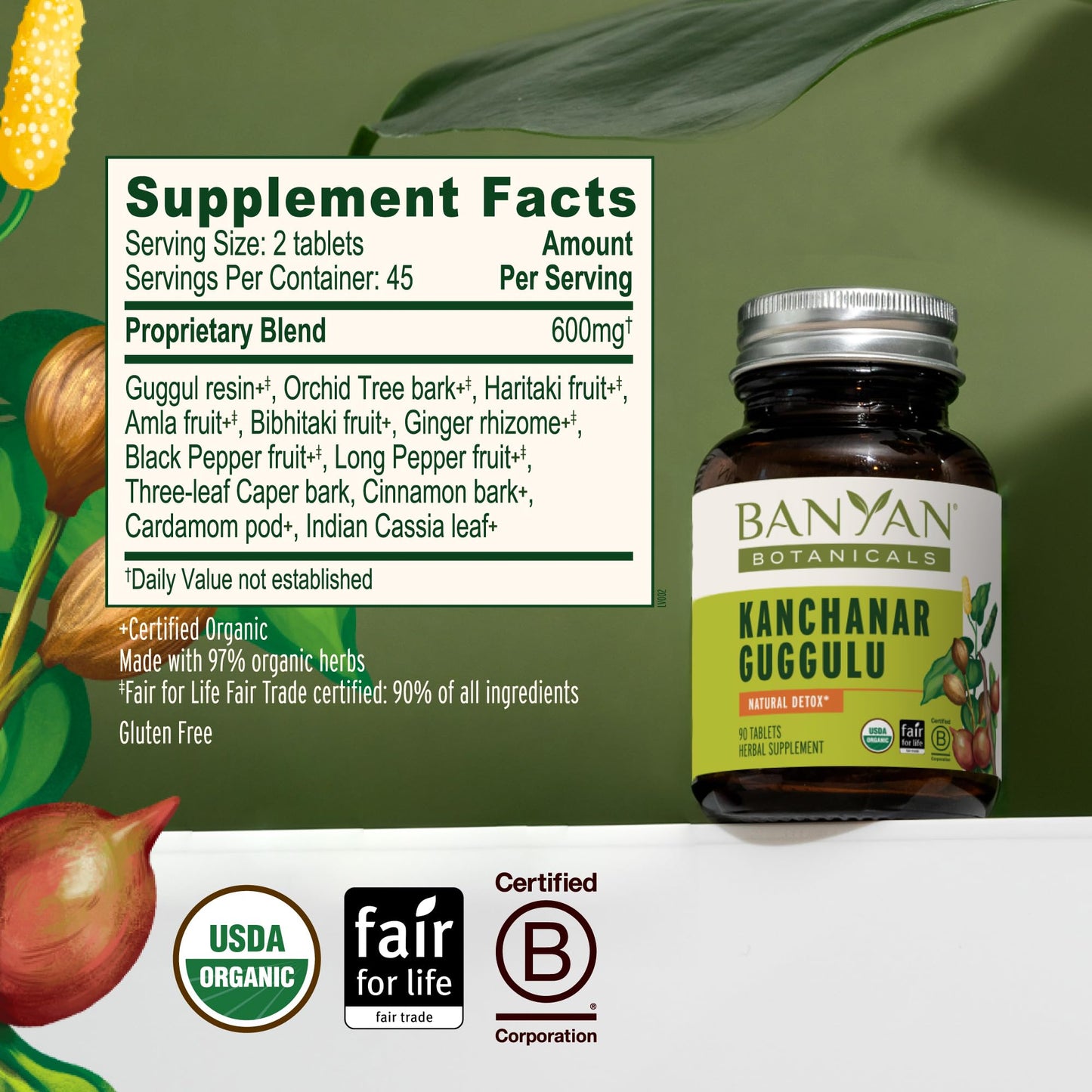 Banyan Botanicals Kanchanar Guggulu Tablets, 90 Tablets