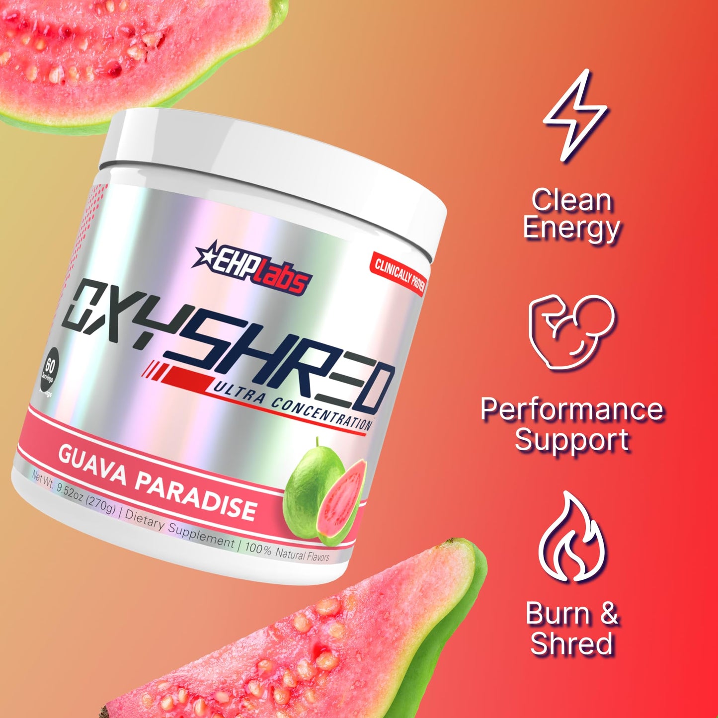 EHP Labs OxyShred Pre Workout Powder & Shredding Supplement, 60 Servings