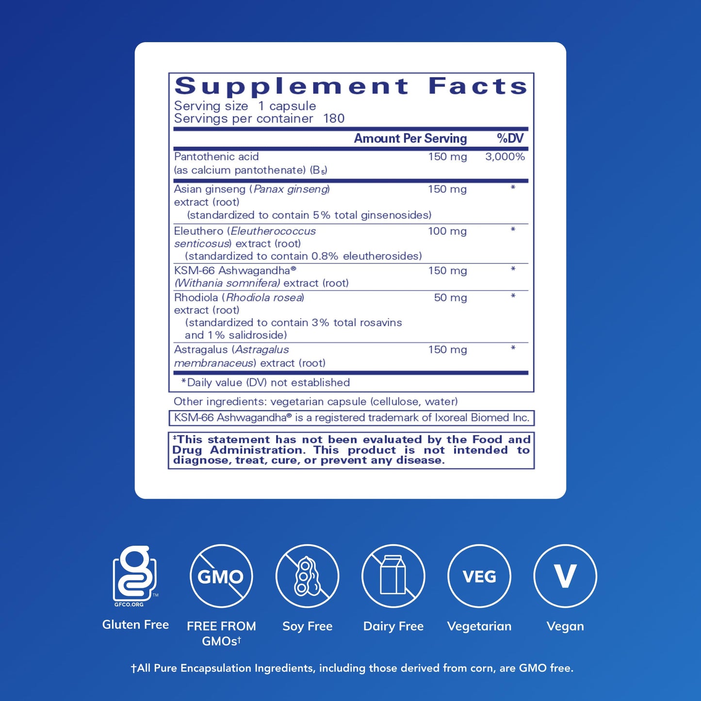 Pure Encapsulations Phyto-ADR Vegetarian Adrenal Support Formula Capsules 180