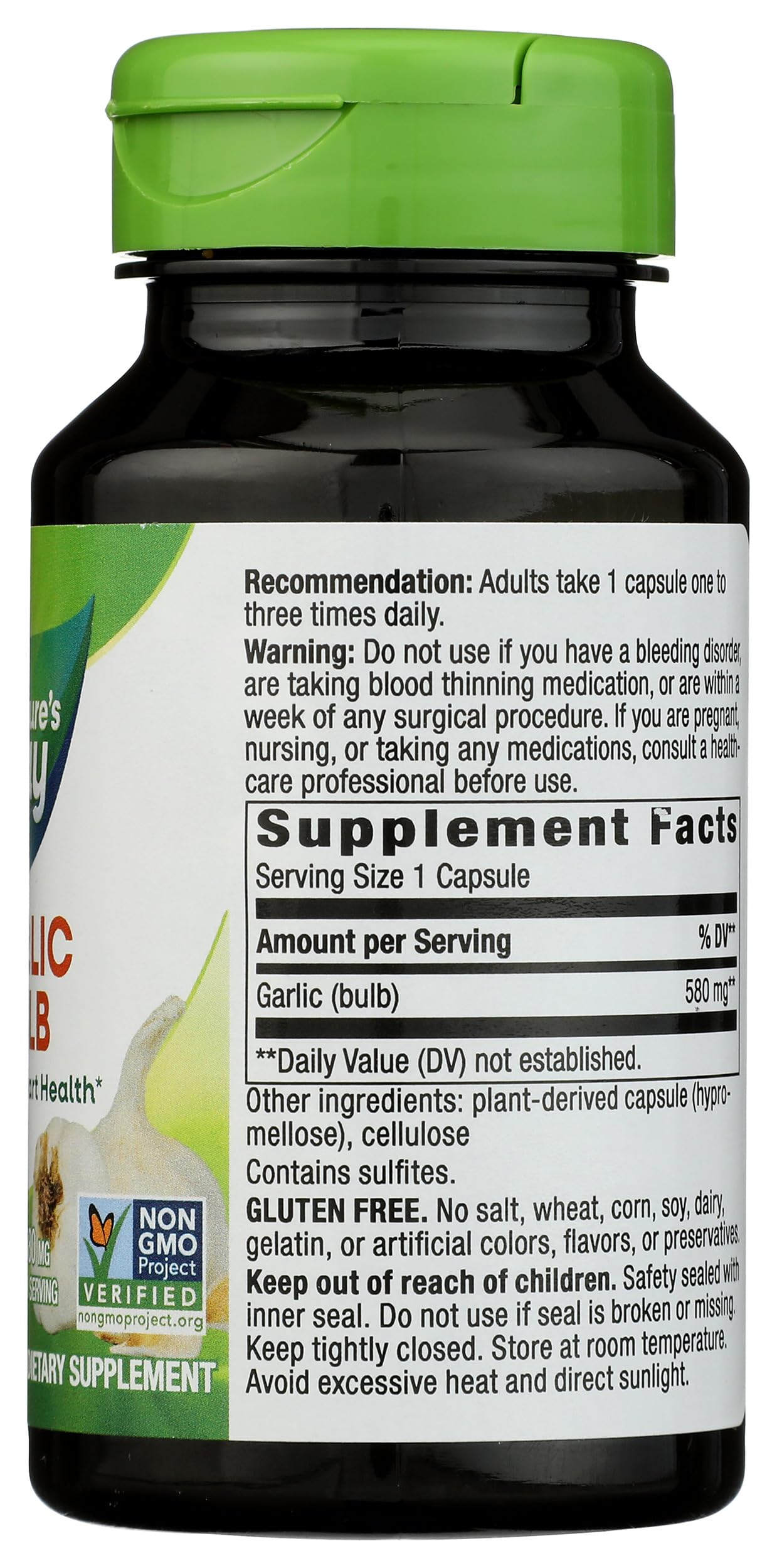 Nature's Way Garlic Vegetable Capsules 100 Count
