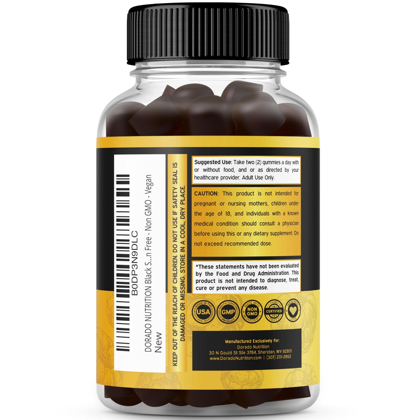 DORADO NUTRITION Black Seed Oil Gummies 60 Count