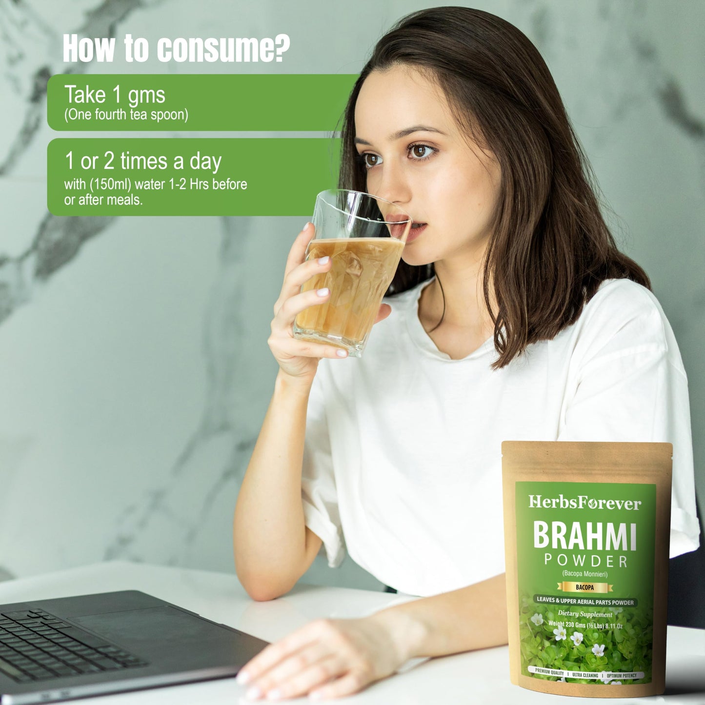 Herbsforever Brahmi Powder Bacopa Monnieri 8.11 oz
