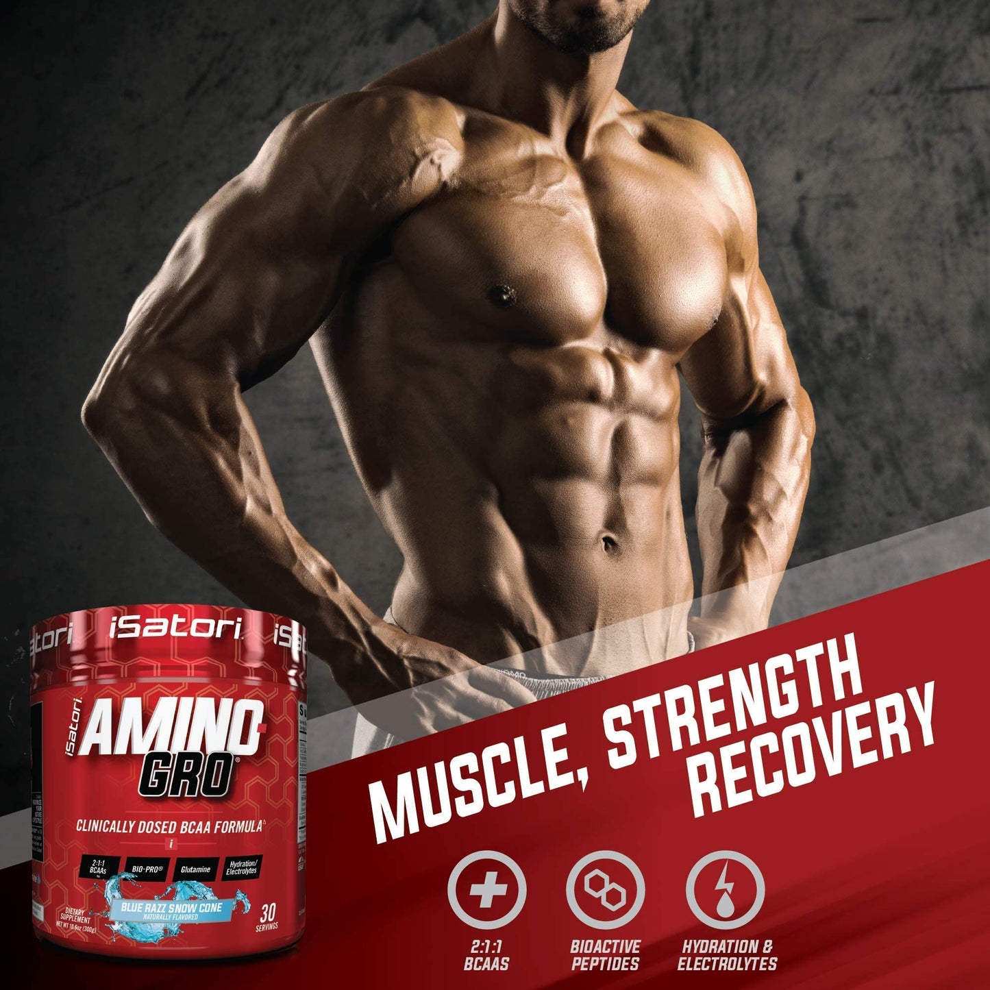 iSatori Bio-Gro Protein Synthesis Amplifier & Amino-GRO BCAA Powder, 60 Servings & 30 Servings