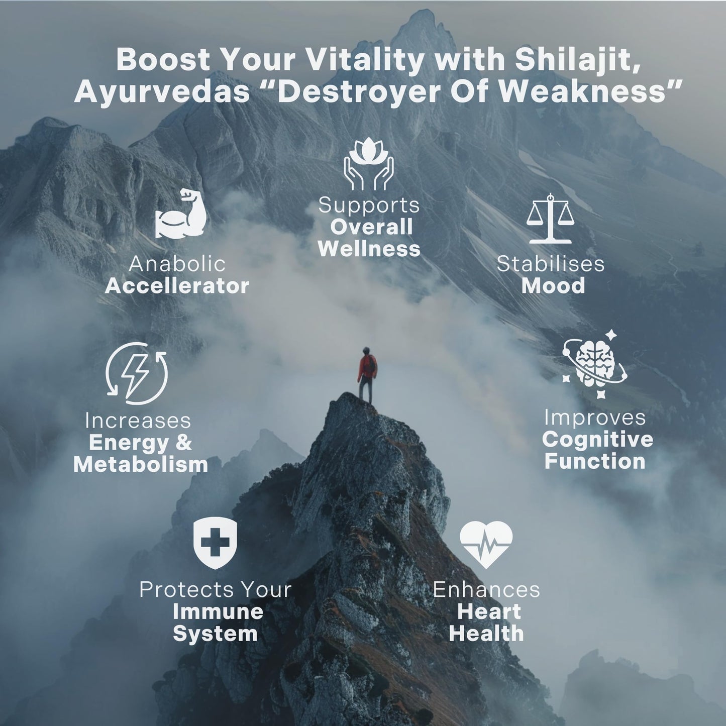 Essencraft Organic Himalayan Shilajit Resin Extract 1000mg Max Potency, 120 Capsules