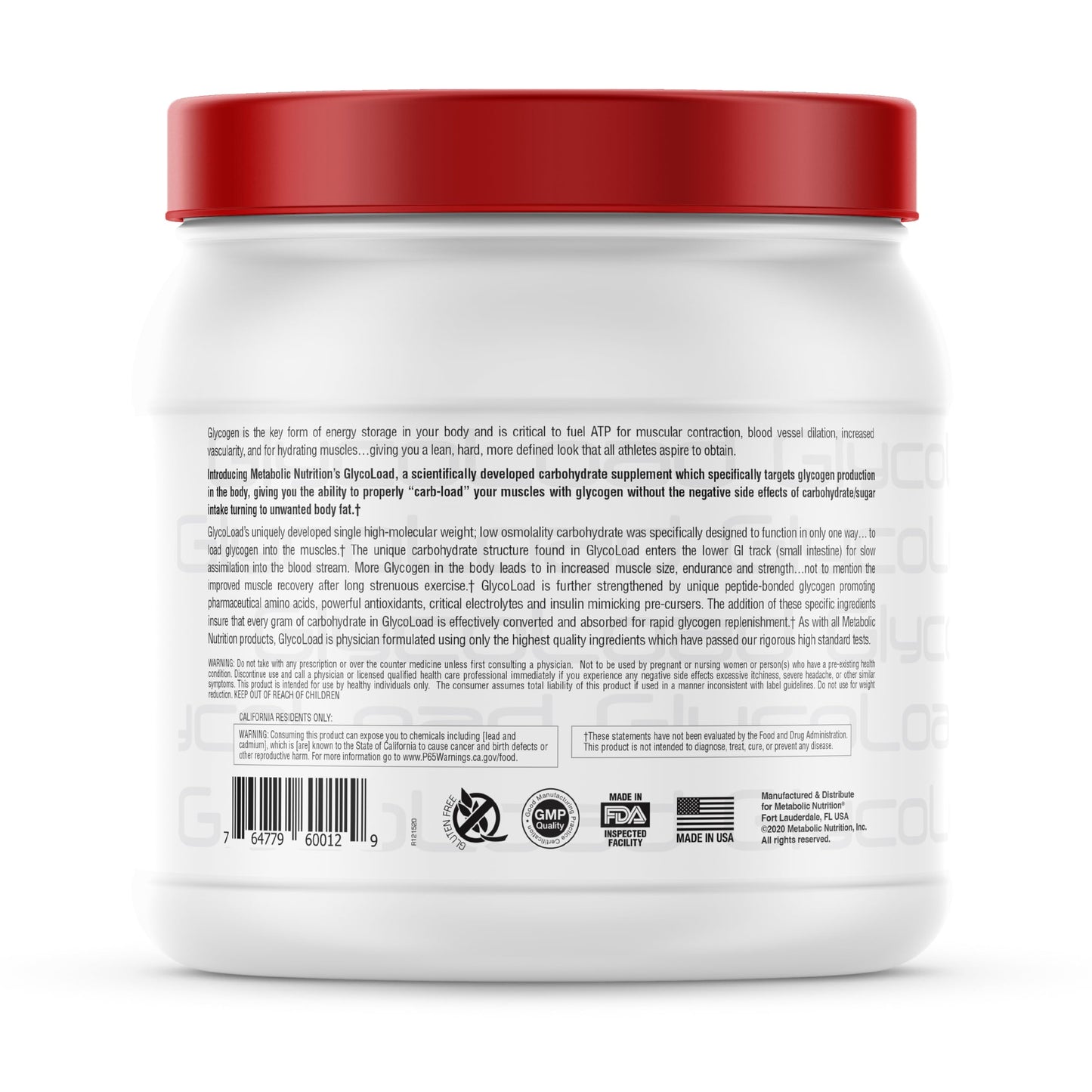 Metabolic Nutrition Glycoload 100% Micronized Cyclic Cluster Dextrin Carbohydrate Powder 21.1644