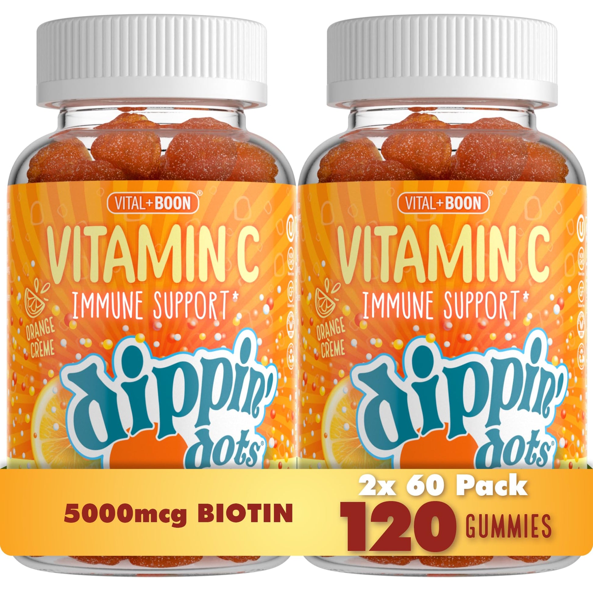 Vital+Boon Vitamin C Gummies 250mg Maximum Strength, 120 Count