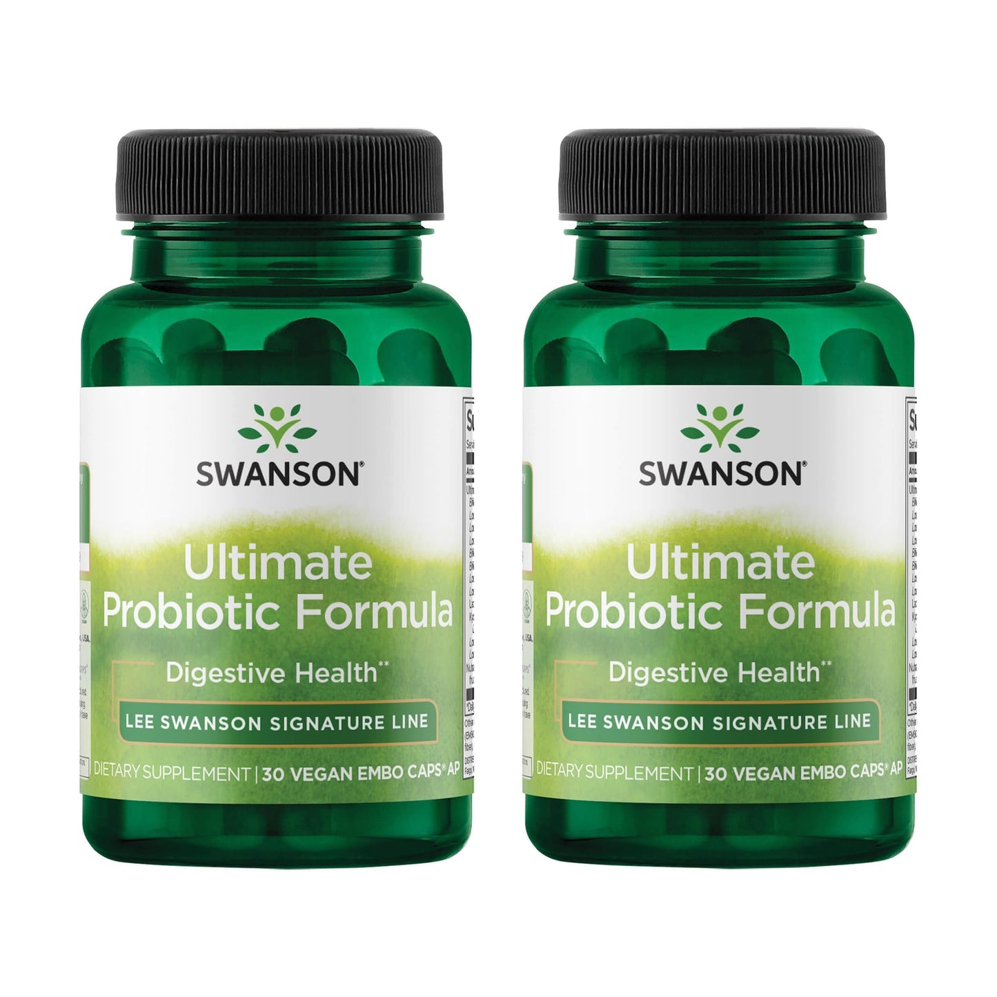 Swanson Ultimate Probiotic Formula Digestive Health Immune System Support 66 Billion CFU Prebiotic NutraFlora scFOS, 60 Vegan Capsules