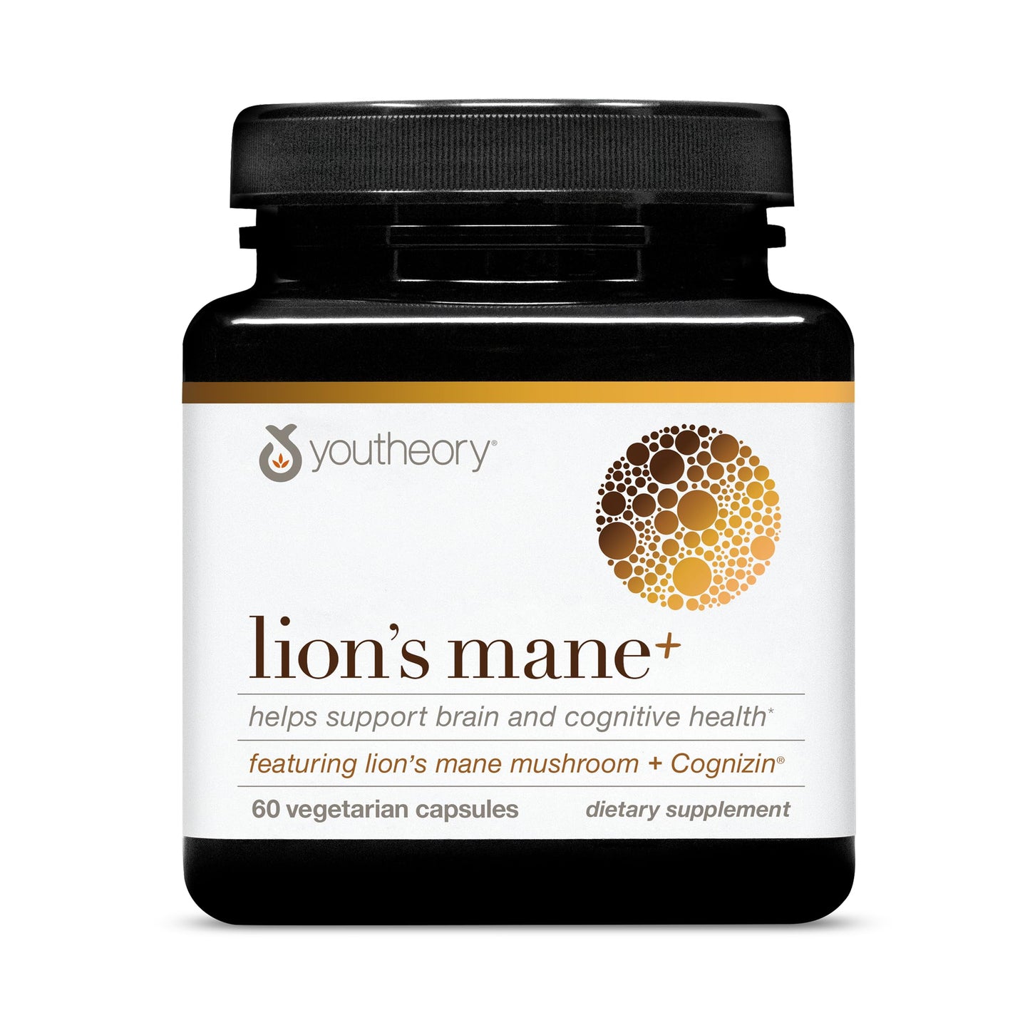 Youtheory Lion's Mane Plus - Mushroom Supplement with Cognizin, 60 Capsules