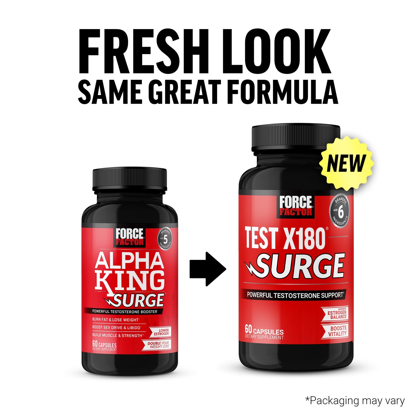 Force Factor Test X180 Surge Testosterone Booster for Men Capsule 60 Count