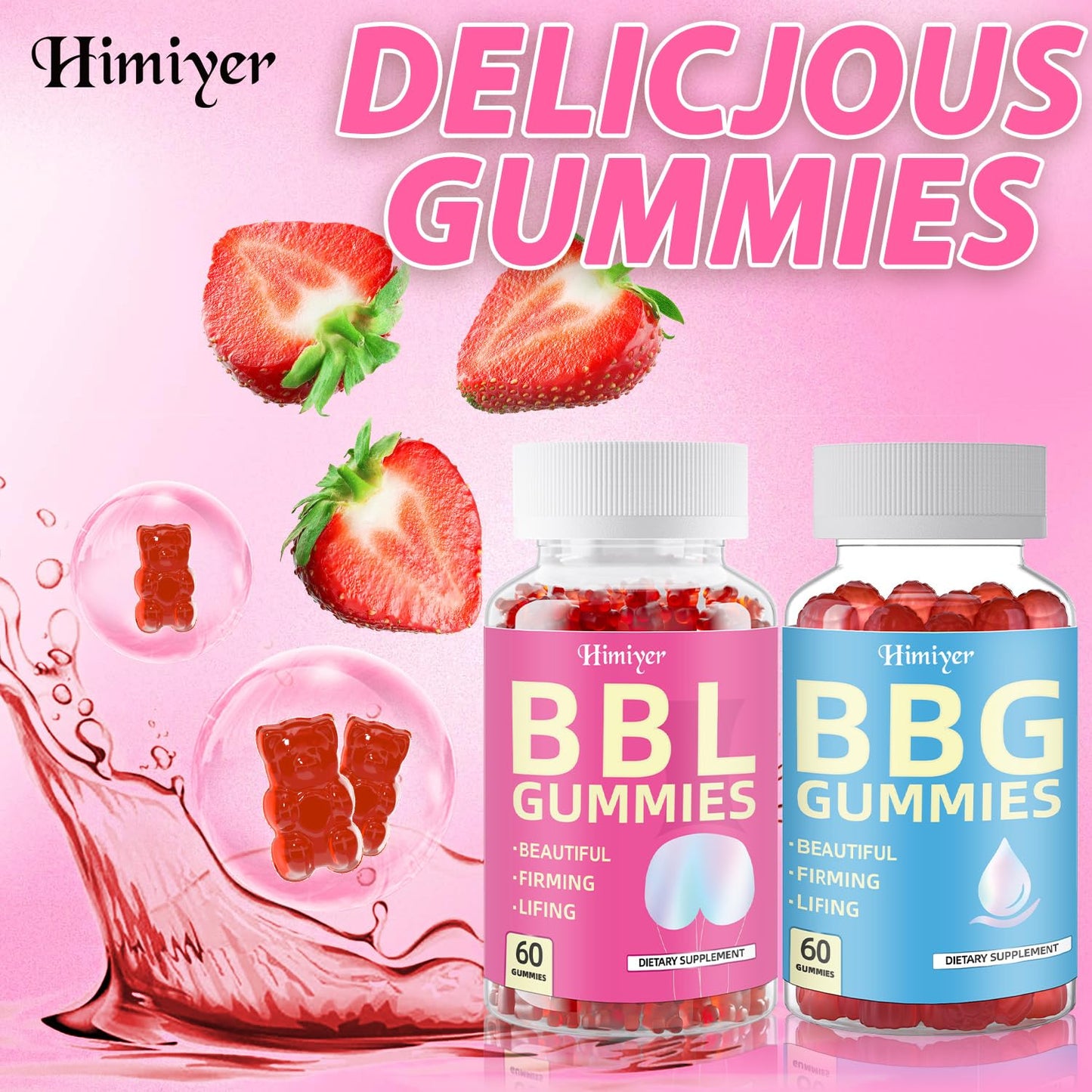Himiyer BBG & BBL Gummies Combo Daily Herbal Nutrition Support Gummies for Women 120 Gummies