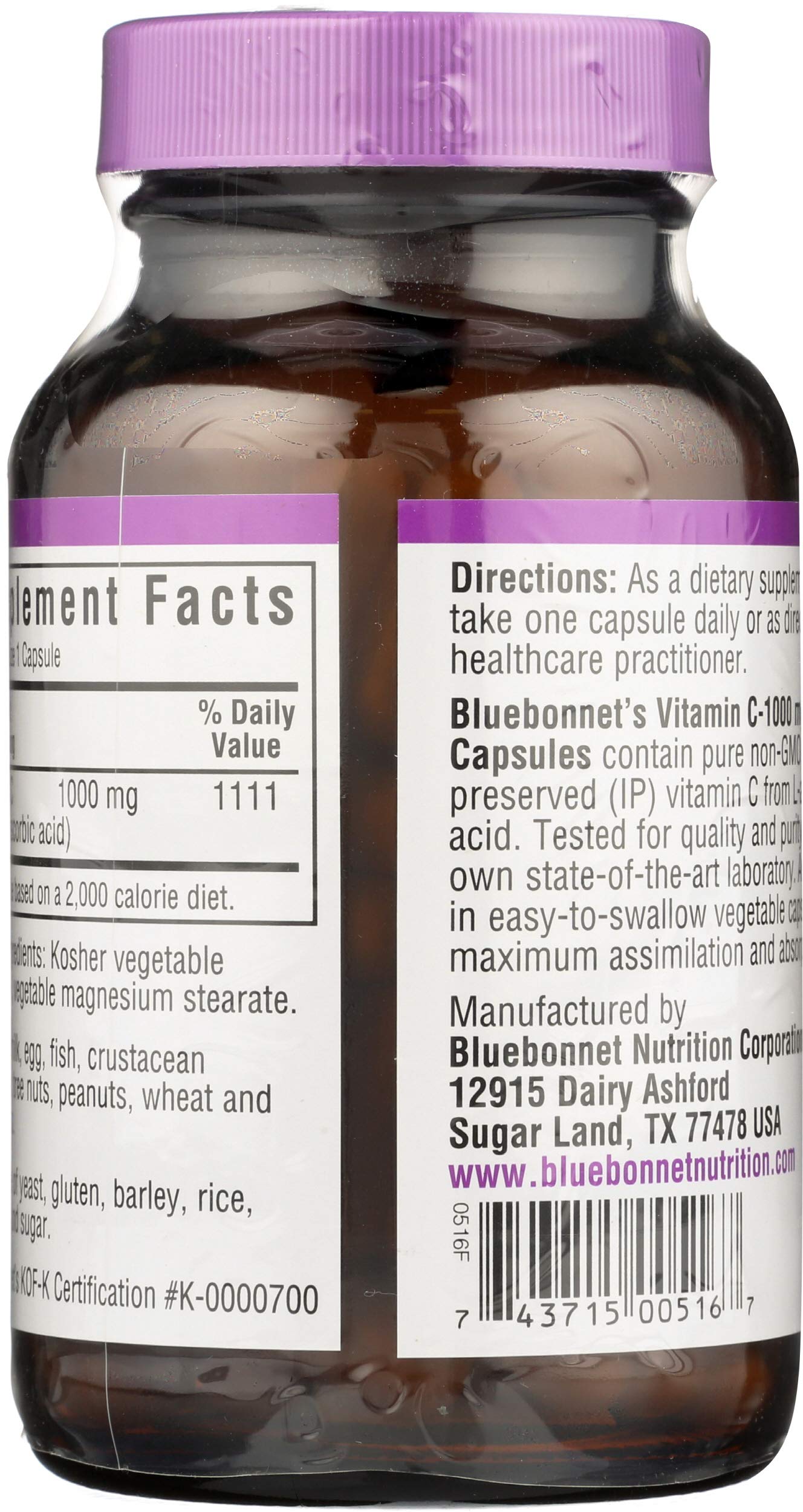 BlueBonnet Vitamin C 1000mg Capsules, 90 Count