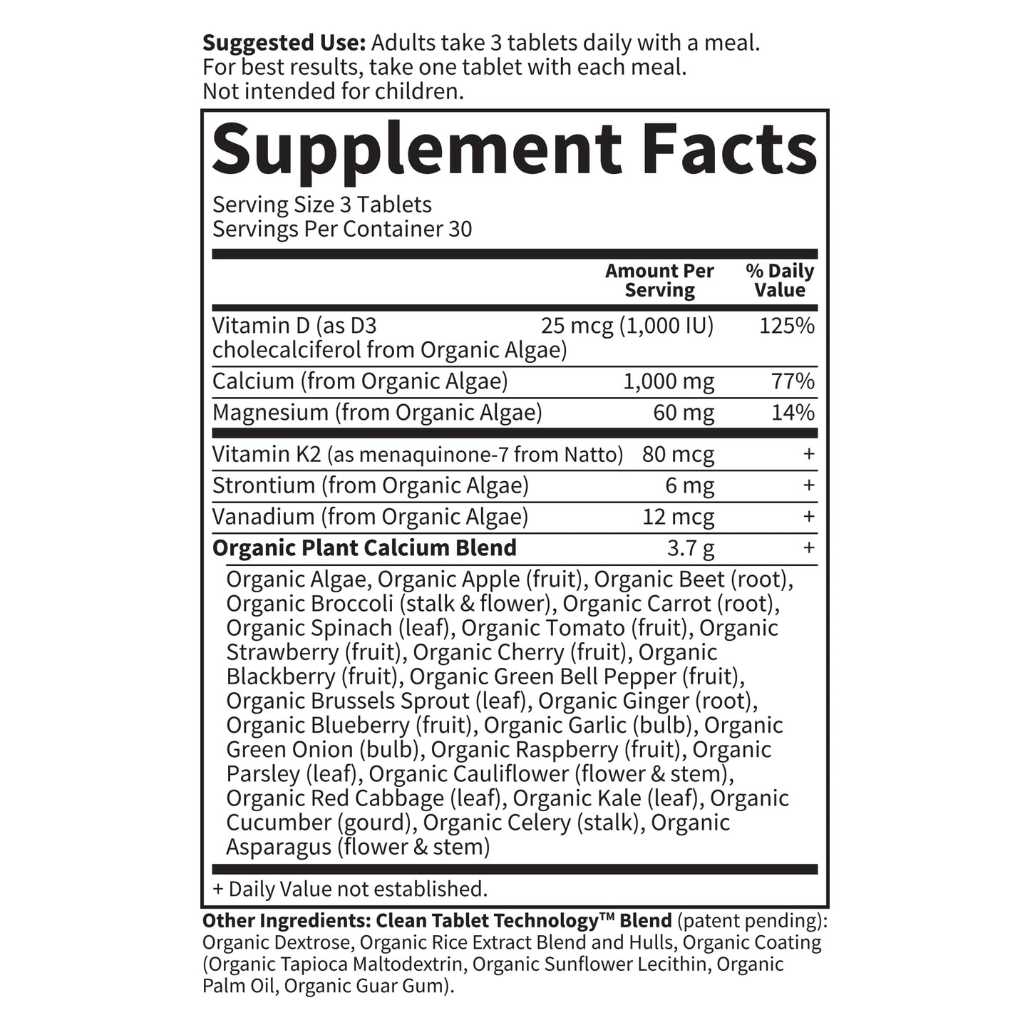 Garden of Life Calcium Supplement with Magnesium & Organic Vitamin D3 K2 Tablet, 90 Count