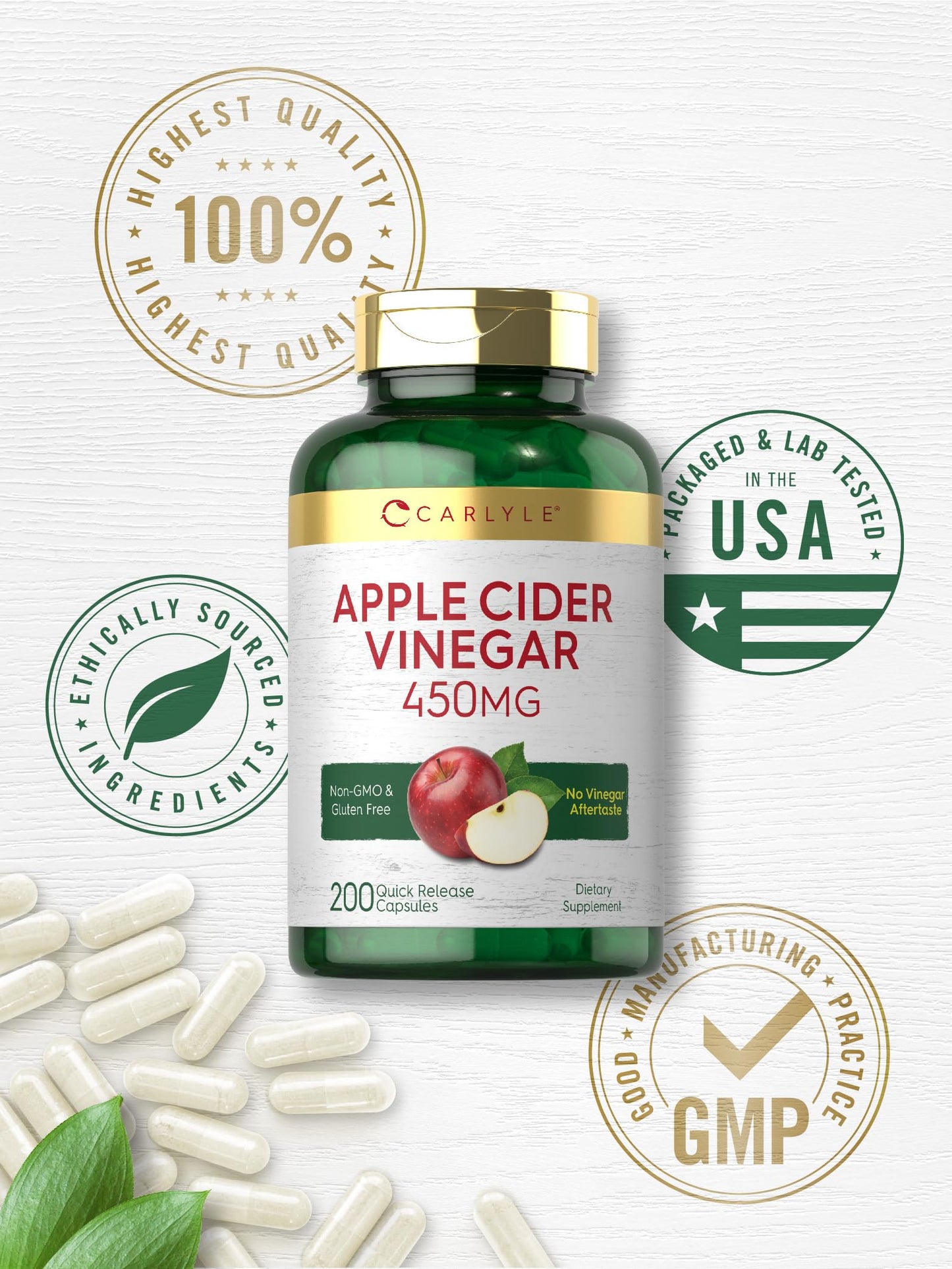 Carlyle Apple Cider Vinegar Capsules 200-count