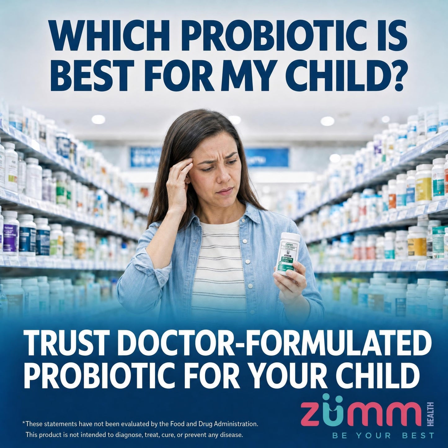 Zumm Health Doctor's Choice Kids Probiotic, Prebiotic & Enzymes, 24Billion CFU Capsule, 60 Count